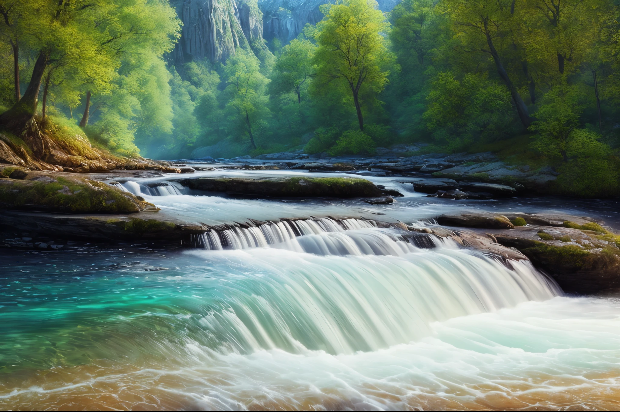 landscape,water,(extremely detailed CG unity 8k wallpaper), most beautiful artwork in the world,professional majestic oil painting,intricate, High Detail, Sharp focus, dramatic, photorealistic painting art
