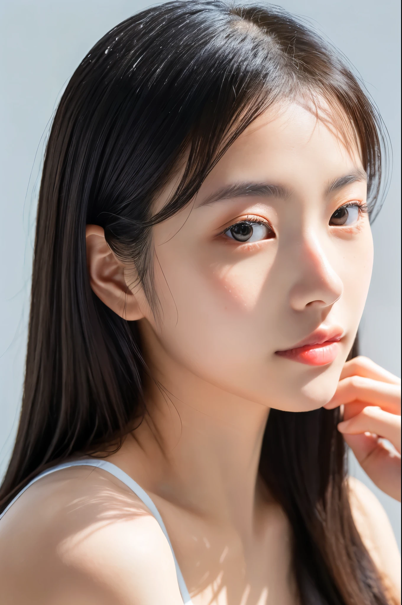japanese woman,1 female,beautiful,20-year-old,Real natural skin,(RAW photo, highest quality),(realistic, photo-realistic:1.3), clean, masterpiece,finely,masterpiece,super detailed,High resolution,(best illustrations),(best shadow),Complex, bright, Lens Distortion Correction, Far Lens