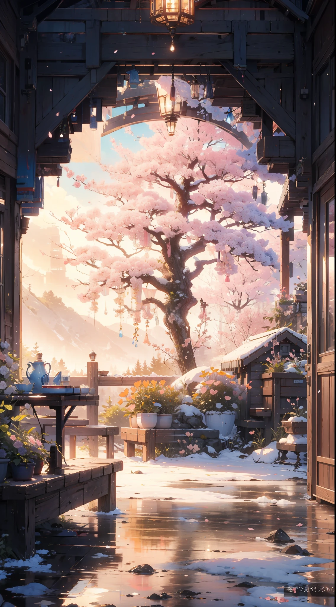 Pink cherry blossoms