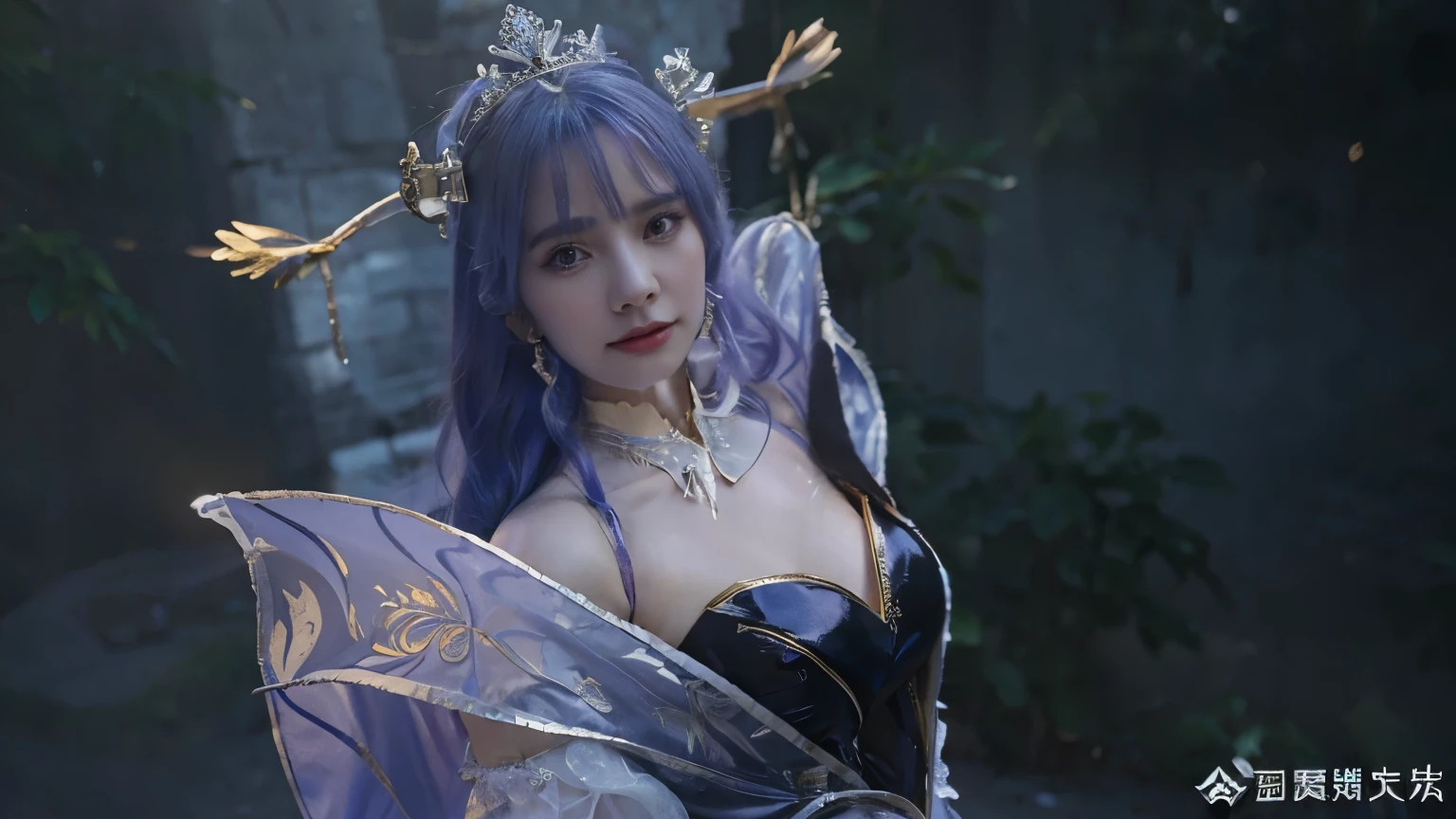 `an ice queen in a kingdom with the sun in the background, high definition, rich in details`
