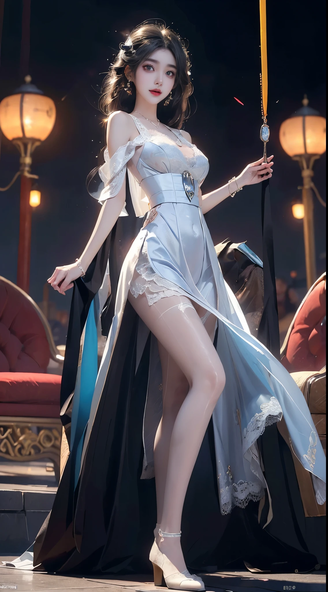 Silver-gray clothes,Silver gray pleated clothes