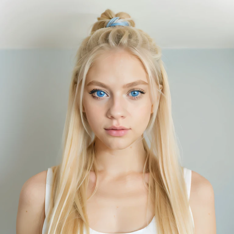 blond woman with a messy ponytail and detailed natural blue eyes posing for a picture, long blonde hair and large eyes, long blonde hair and natural blue eyes, blonde hair and large eyes, perfect white haired girl, blonde hair and natural blue eyes, her hair is white, ava max, long blonde hair and big eyes, blonde hair natural blue eyes, white - blond hair, natural blue eyes and blond hair