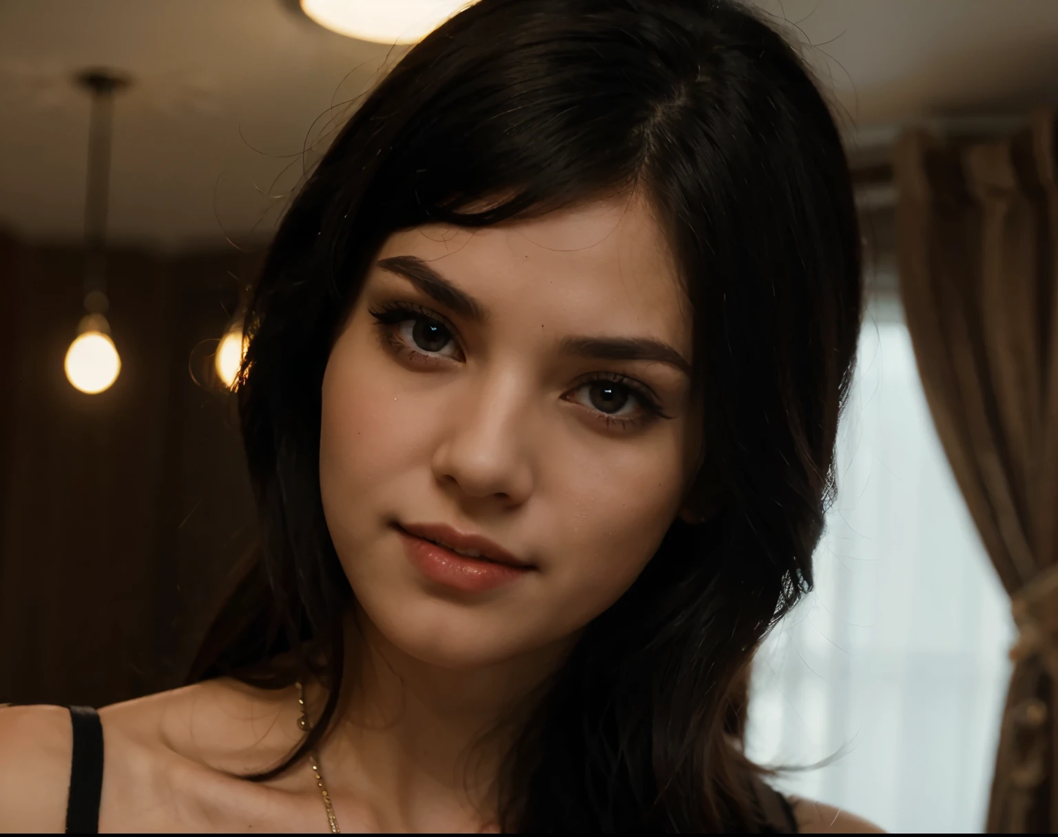 girl，vampire，sickle，black hair，red eyes，