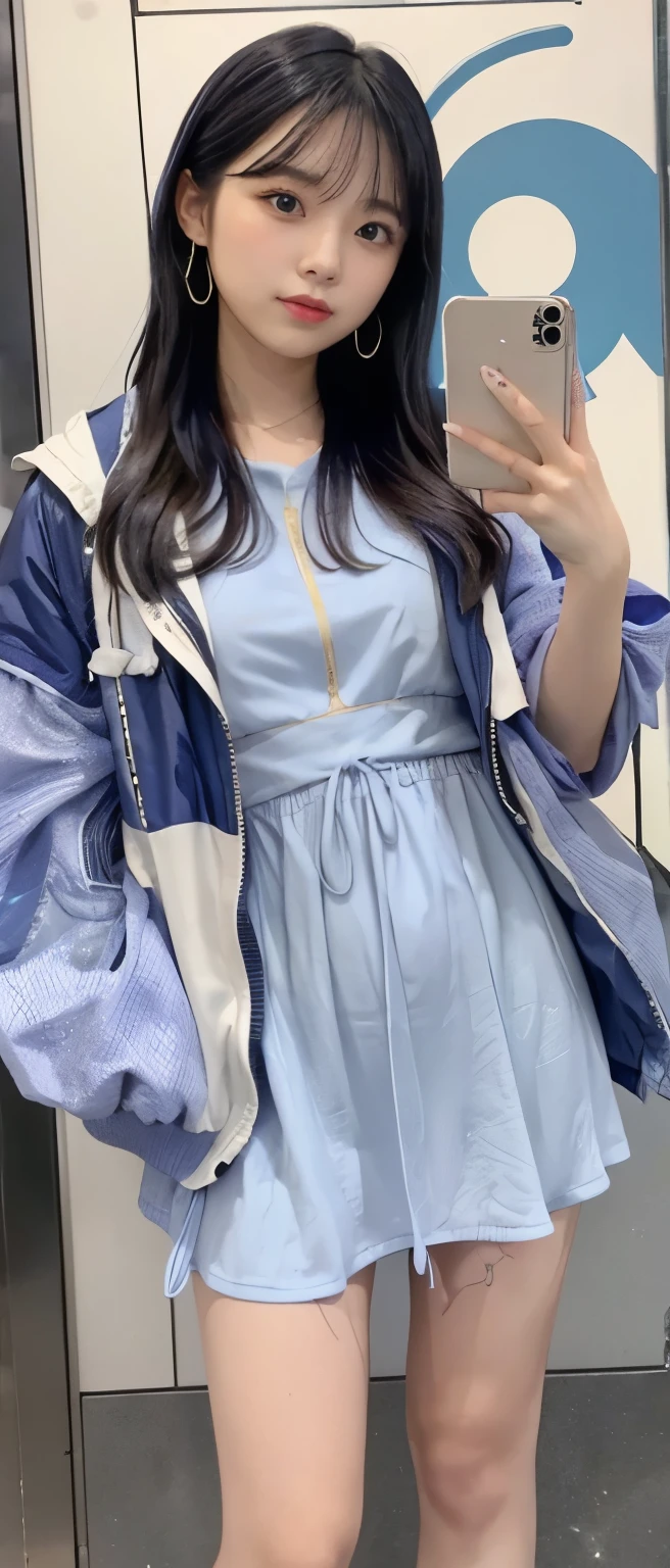 A woman, rain-soaked hair, rain-soaked clothes, messy hair, whole body wet with rain, 20 years old, beautiful, pretty face, cute face, rainy cityscape