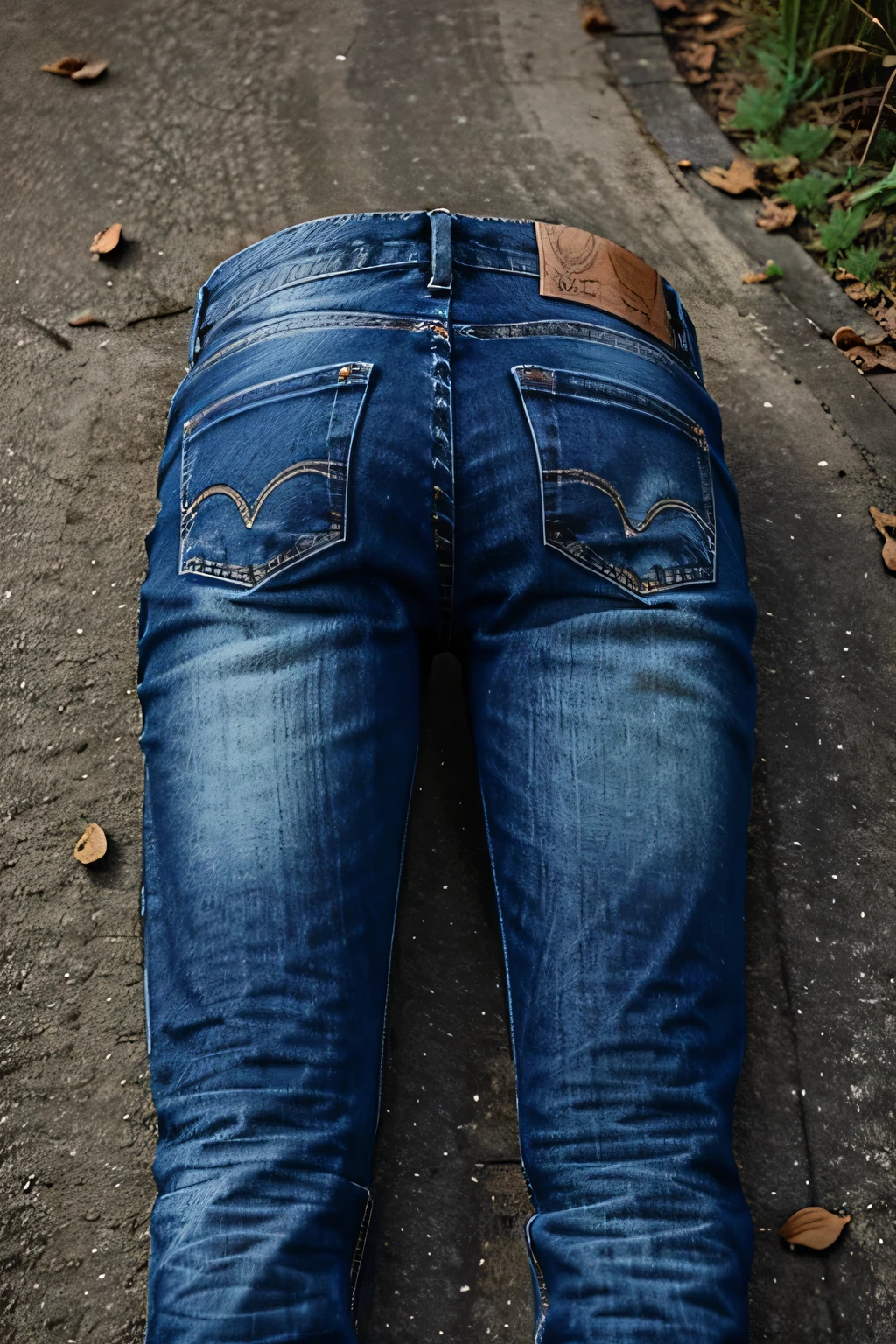 jeans,placed on the ground