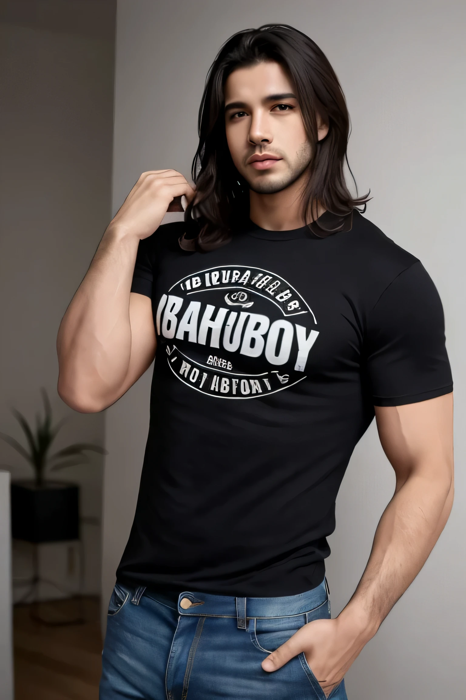 homem, cabelo loiro, musculoso, badboy, camiseta, jeans