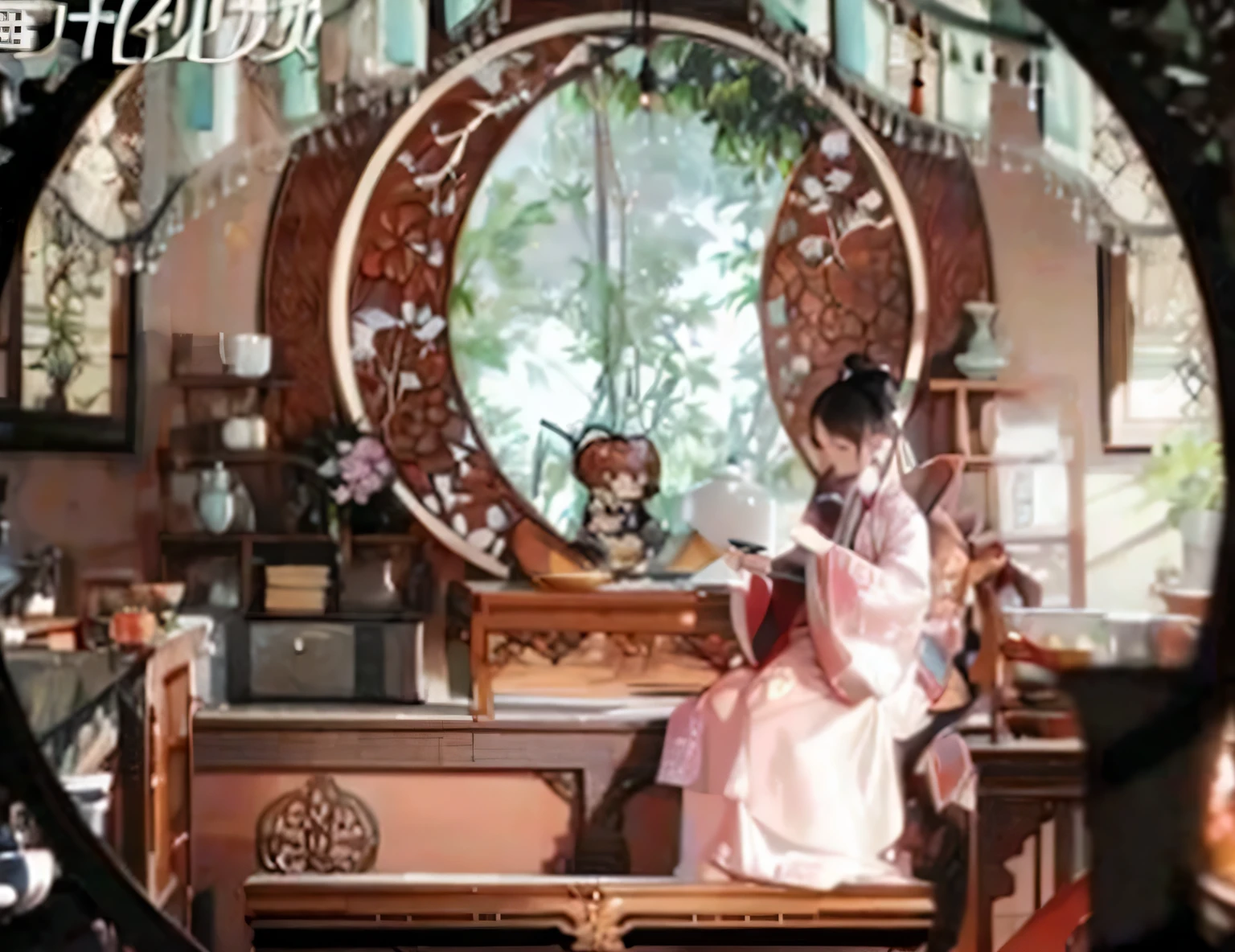 China,,Scenes,porcelain,plant,elegant,wooden house,Sculpture。masterpiece,extremely high quality,Exquisite details