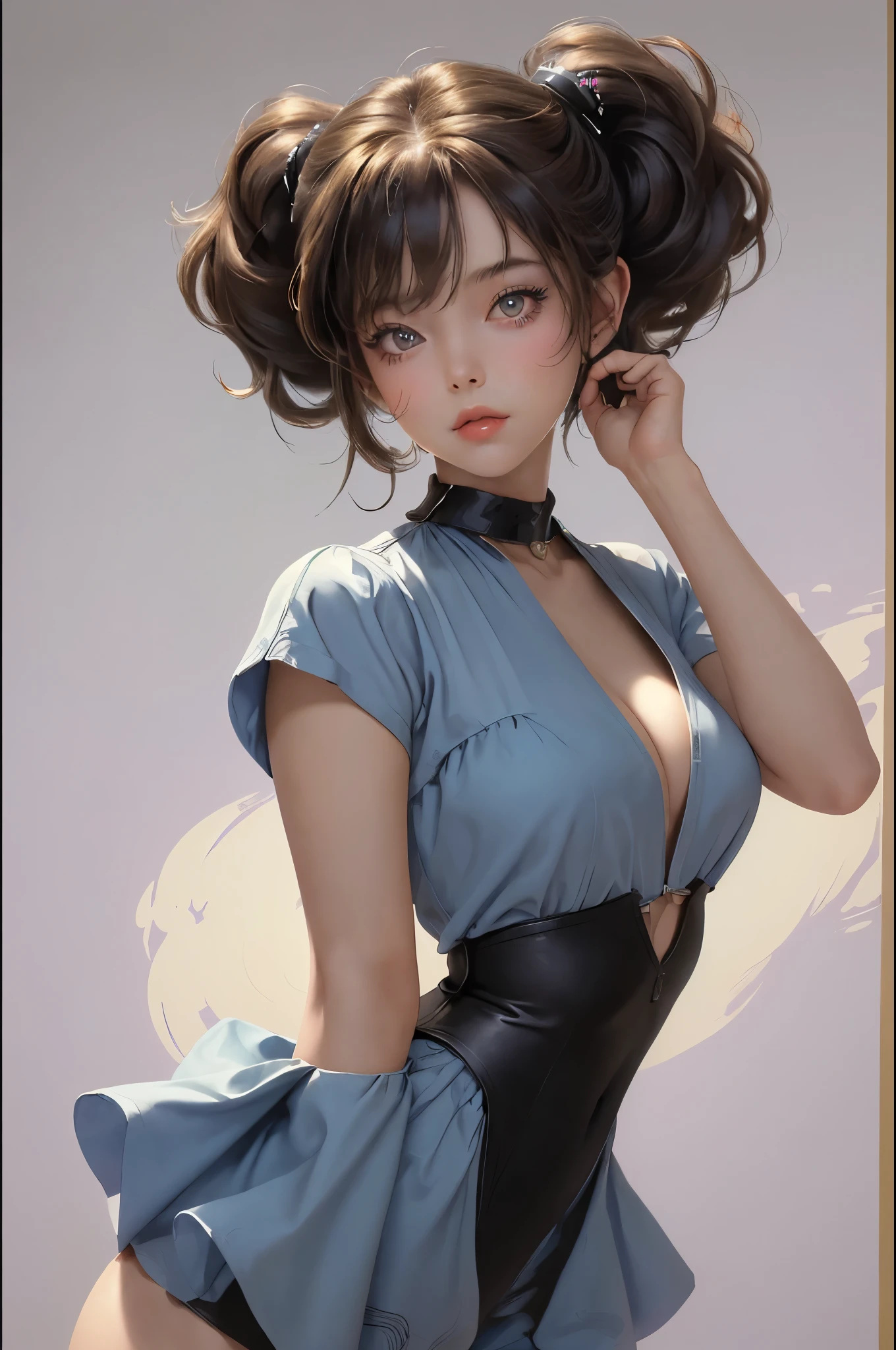 (best quality, masterpiece), 1girl, 1980s \(style\), looking at viewer, pinup \(style\), upper body,