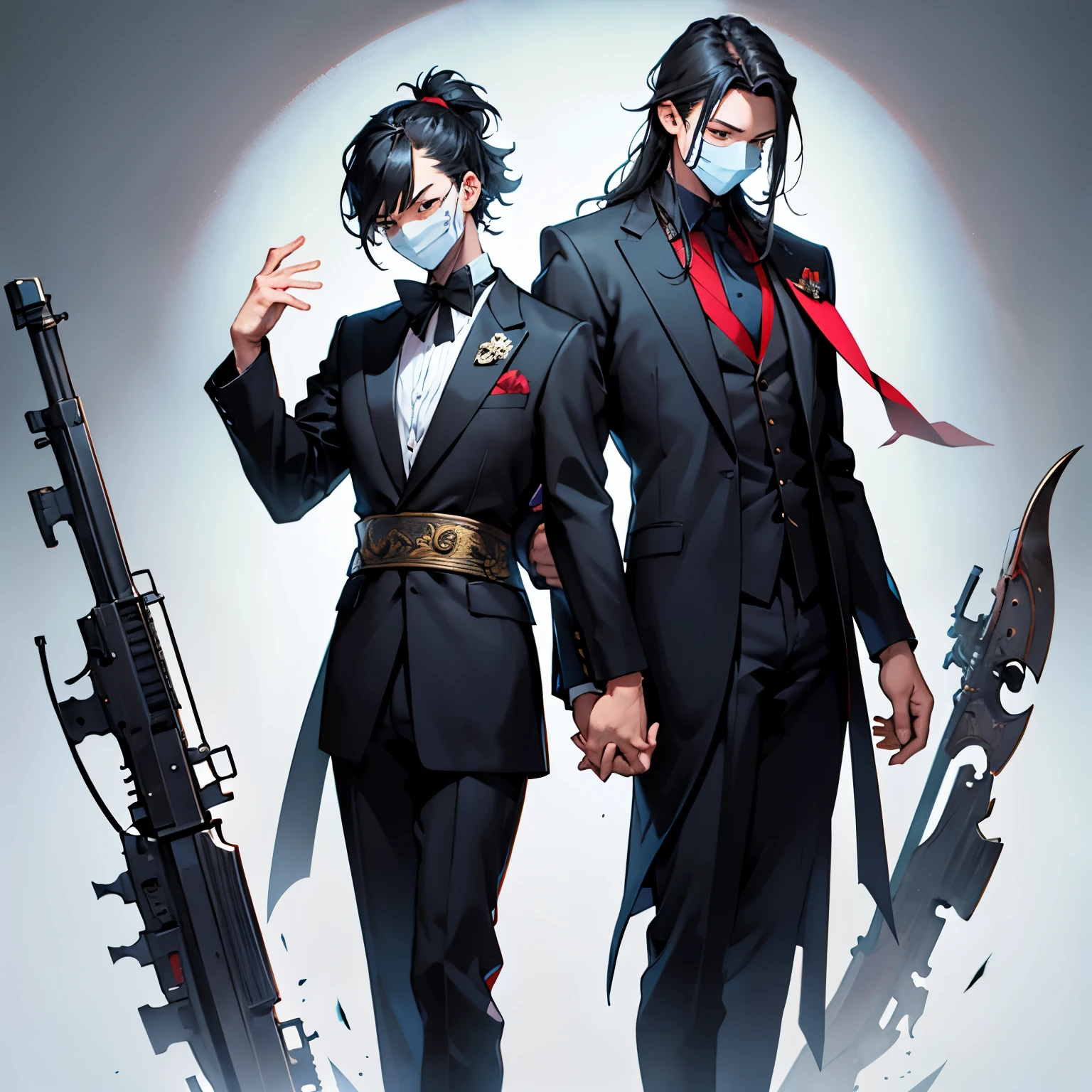 Picture a figure wearing a half-mask depicting a smiling, joyful expression on one side, and a frowning, sorrowful expression on the other. Their attire could blend elements of humor and sorrow, symbolizing the duality of comedy and tragedy.