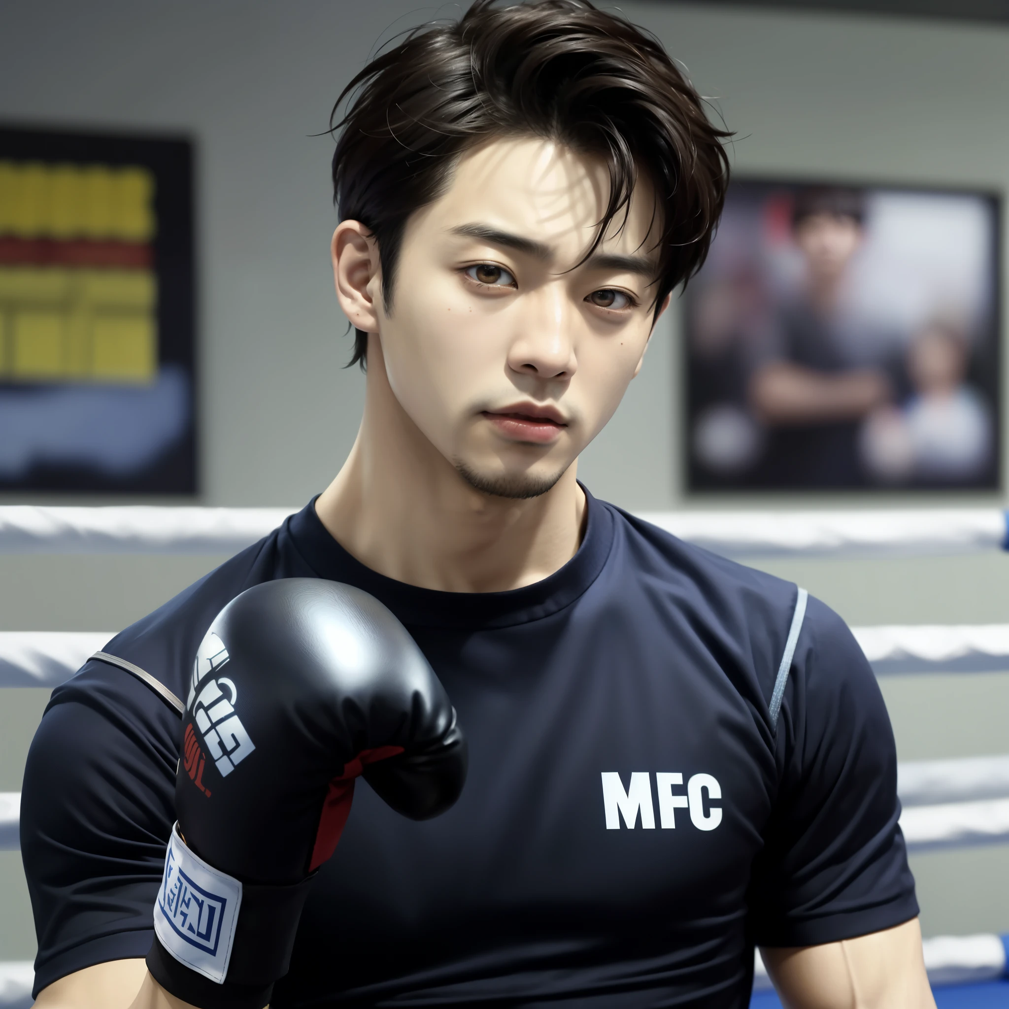 there is a man with a boxing glove in a boxing ring, jungkook, cai xukun, hyung tae, style of kentaro miura!!!!, muscular!!, taejune kim, masami suda, in a fighting stance, korean muscle boy 2 1 years old, art jiro matsumoto, tsurumaki kazuya, masahiro ito (obra maestra, Calidad superior, Mejor calidad, Arte oficial, hermoso y estetico:1.2), (1 chica:1.3), (Arte Fractal:1.3) , Jeon Jungkook , Jungkook , Bts Jungkook , Korean face , Korean male face , smooth skin 