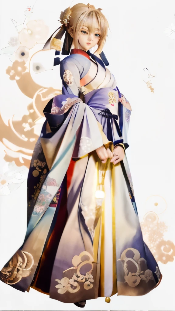 a close up of a woman in a dress with a sword, amaterasu, inspired by Nishikawa Sukenobu, from sengoku period, traditional japanese concept art, anime goddess, wearing kimono armor, shuushuu anime image, anime full body illustration, flowing white robes, in kimono, beautiful anime artwork, ((wearing aristocrat robe))