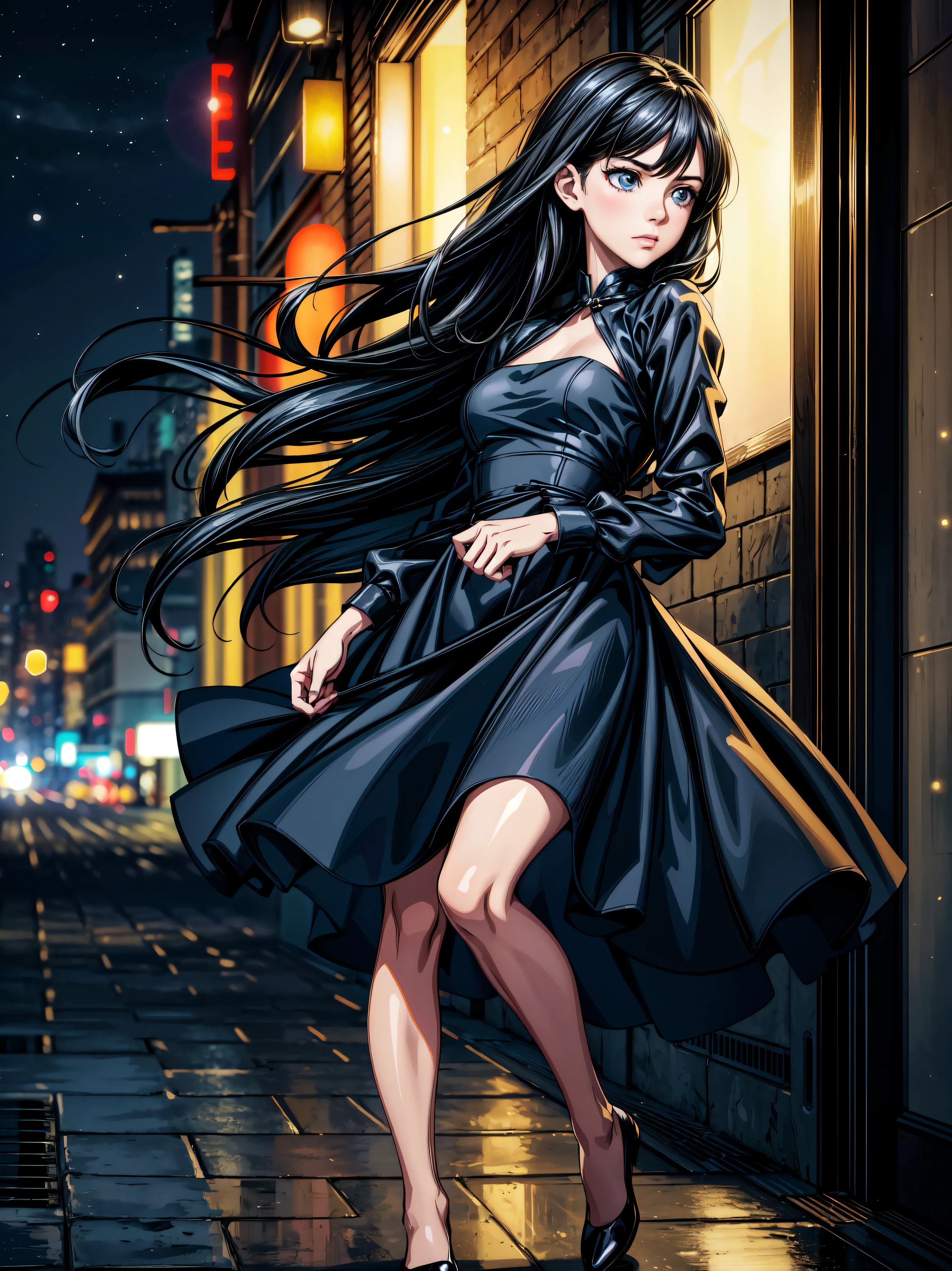 (8k, best quality, masterpiece:1.2), (realistic, photo-realistic:1.37), ultra-detailed,best quality, ultra high res, professional lighting, photon mapping, radiosity, physically-based rendering, cinematic lighting,city,depth of field, sharp focus,moonbeam,night,good composition,(bokeh:1.2) 1girl,solo,(full body), (closed mouth),beautiful detailed eyes, pose, narrow waist,elegant dress, black hair,messy hair,long hair floating in wind,(ulzzang-6500:1.2)
mix4, hiqcgbody