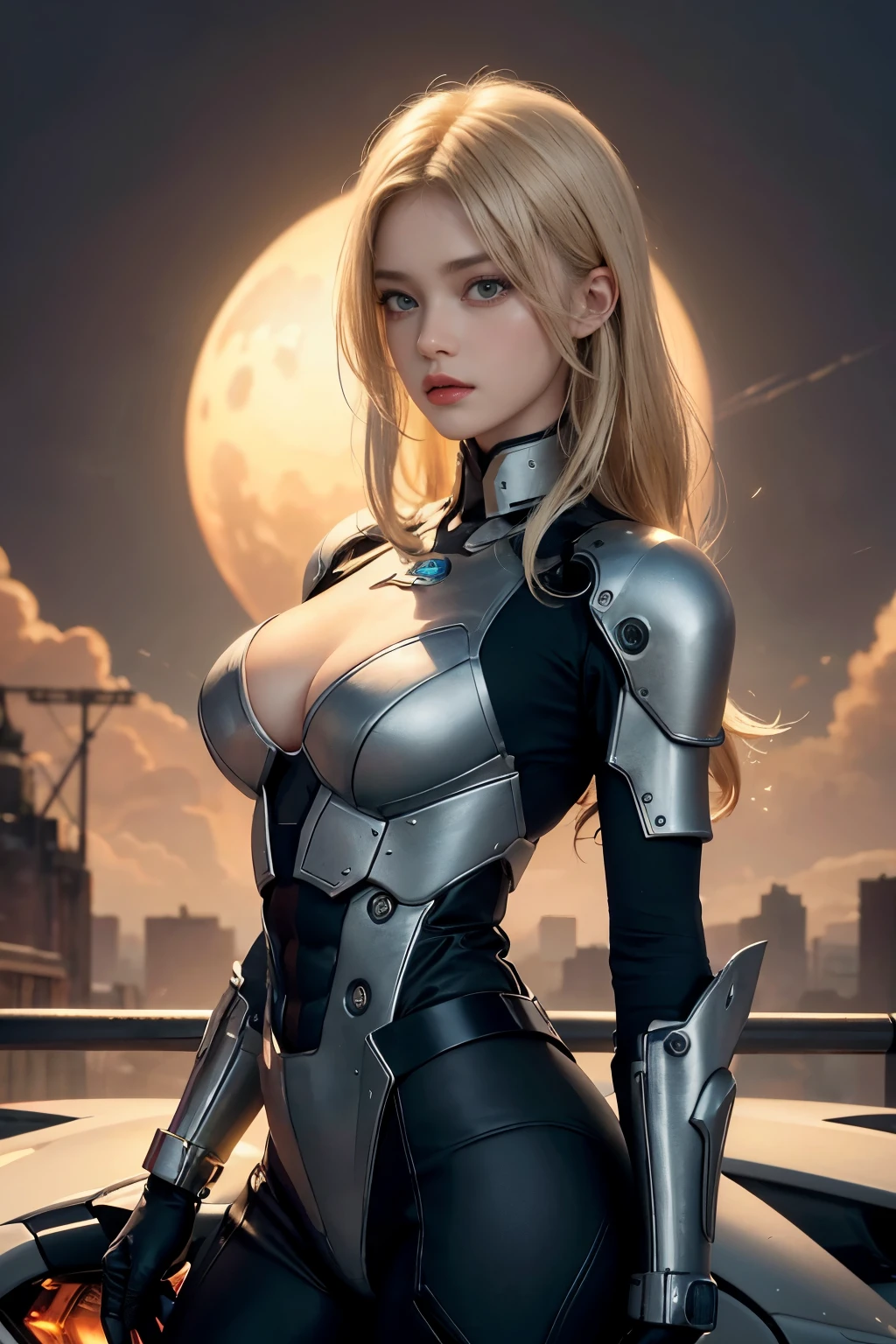 a 20 yo woman,The blonde,(High top fade in and out:1.3),dark themes,soothing tones,pastelcolor,hight contrast,(Natural skin texture,ultra-realistic realism,the soft light,Sharp)realistic visual effects,attractive beautiful,dramatic contrast,Gentle lighting,Delicate warmth,the soft light,hyper HD,
Extremely colorful,best qualityer,perfect female shape,HighDynamicRange,long eyelasher,Unbeatable masterpiece,Snow-whiteskin,putting makeup on,
Sexy goddess,Large metal mechanical gears,Strange sky,8K high quality,A pair of big eyes are beautiful and moving,White skin,Makeup,Sexy outfit,
【Background with】Large gold gear,Doomsday ruins,Giant tornado,The setting sun burns the clouds,Multiple planets,The end of the world,Multiple planets,Mards,Jupiter,Lightning Thunder,
Mercury,Strange sky,Giant tornado,Blue light,salama,Large flying machines,Cool car,Time Tunnel,nuclear power plant,Futuristic car,Cool headlight wind。Mechanical pets。