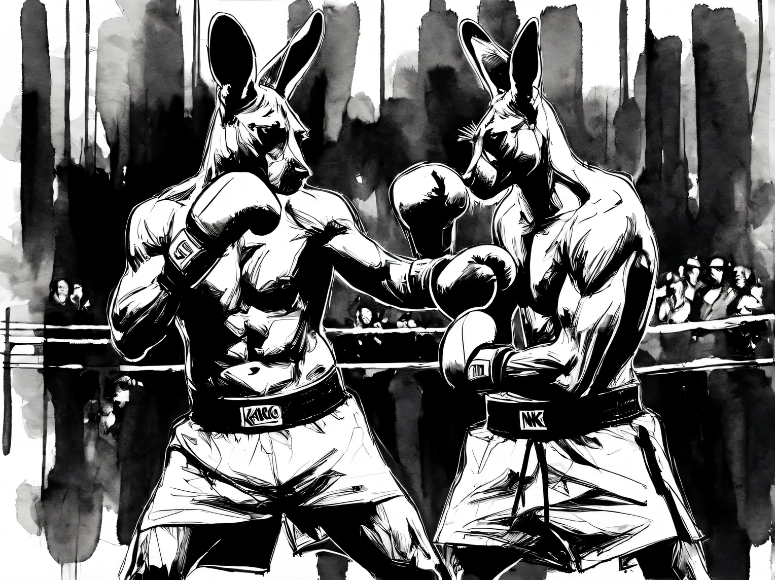 Ink style drawing, bruce lee, Clear style, Contemporary art, black ink style, thin ink lines