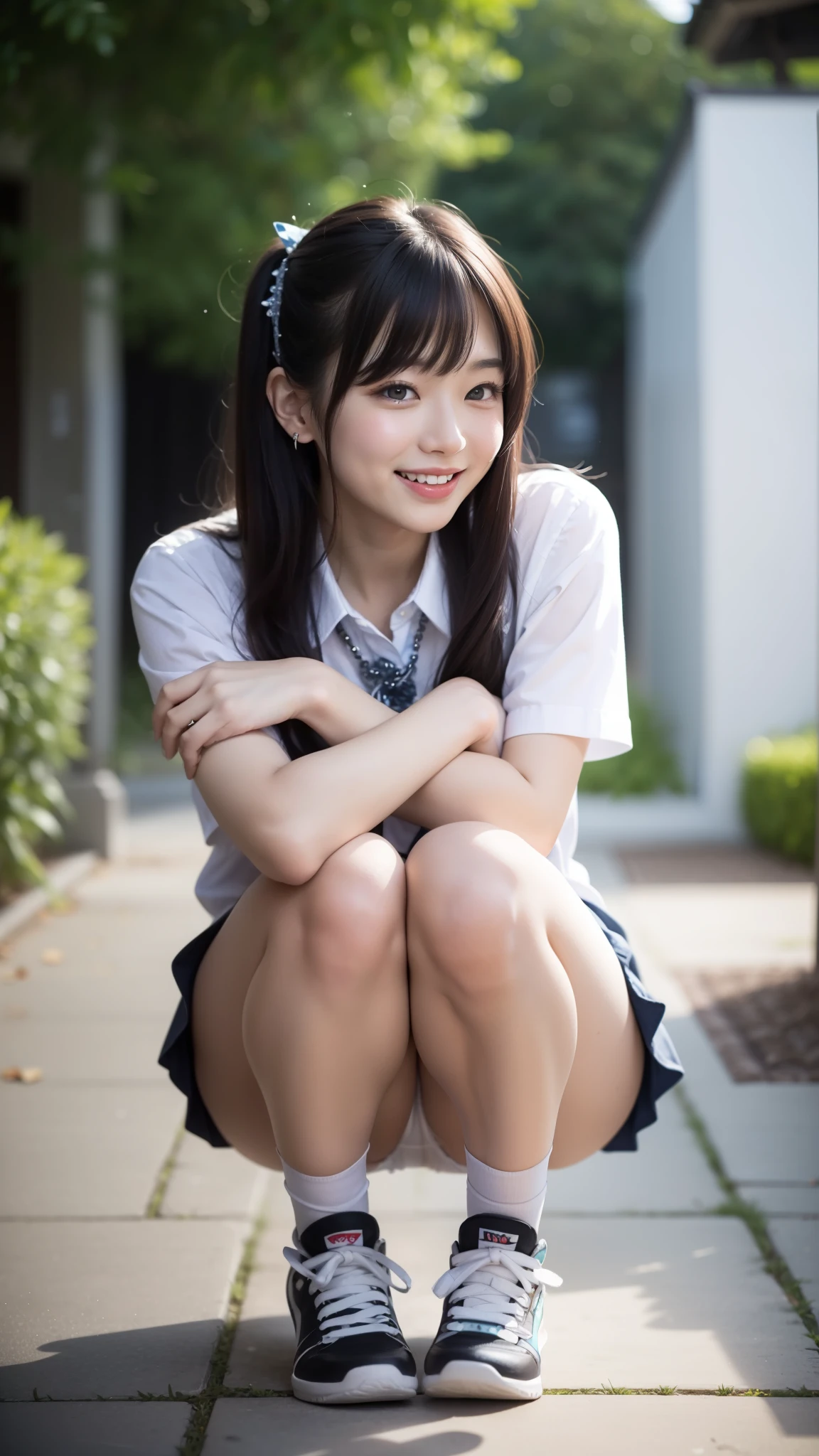 laughter、I can see white panties、short side waves、