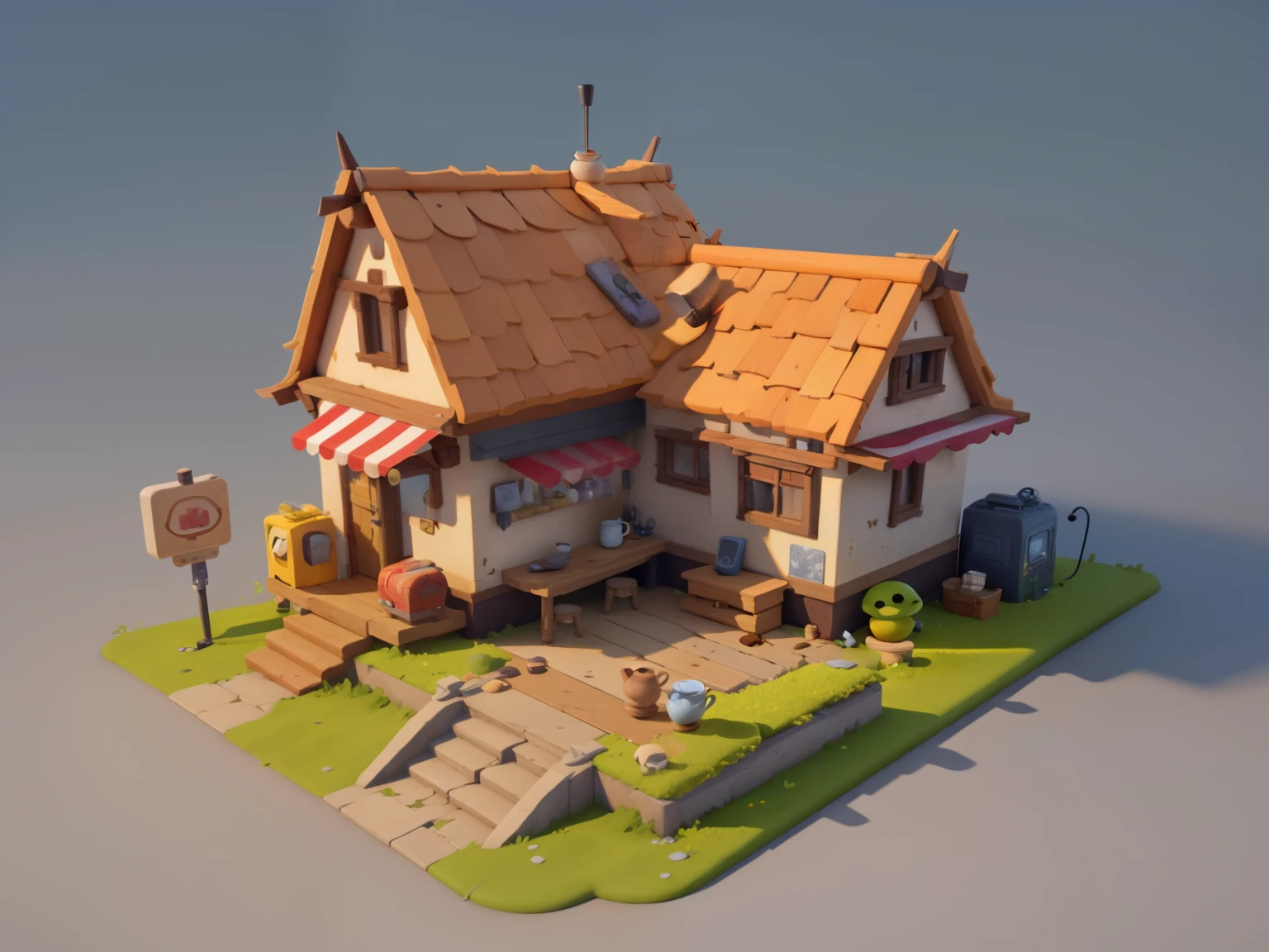 tea house,teapot,teapot与建筑的结合,teapot小屋,Pixar style, 3D Nintendo style and lost cyberpunk, close up,masterpiece,Super details,best quality