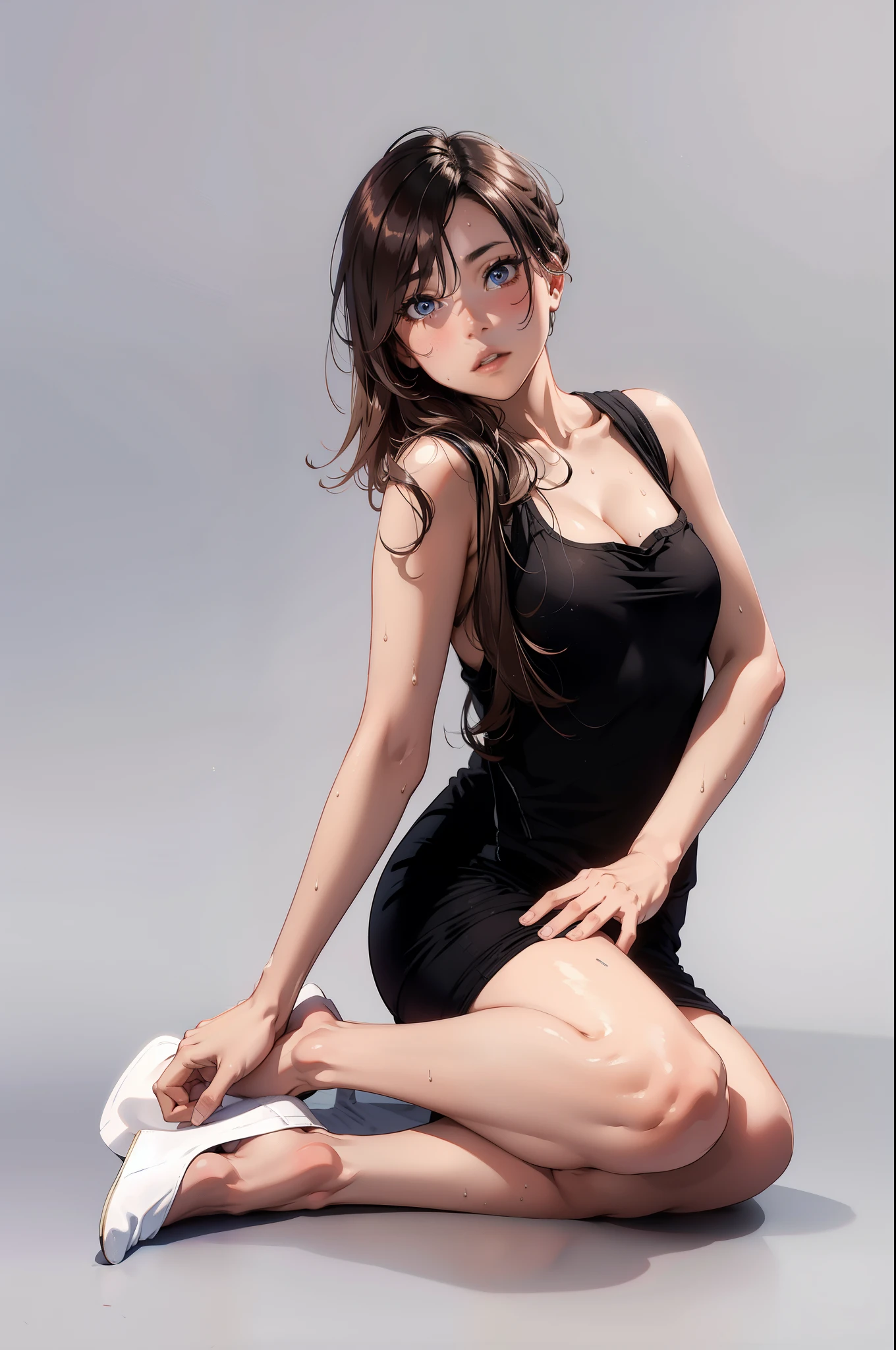 (extremely detailed CG unity 8k wallpaper), (masterpiece), (best quality), (ultra-detailed), (best illustration), (best shadow), (absurdres), 
BREAK
girl, sweat, steam, medium breast, nsfw, shy, looking at viewer, 