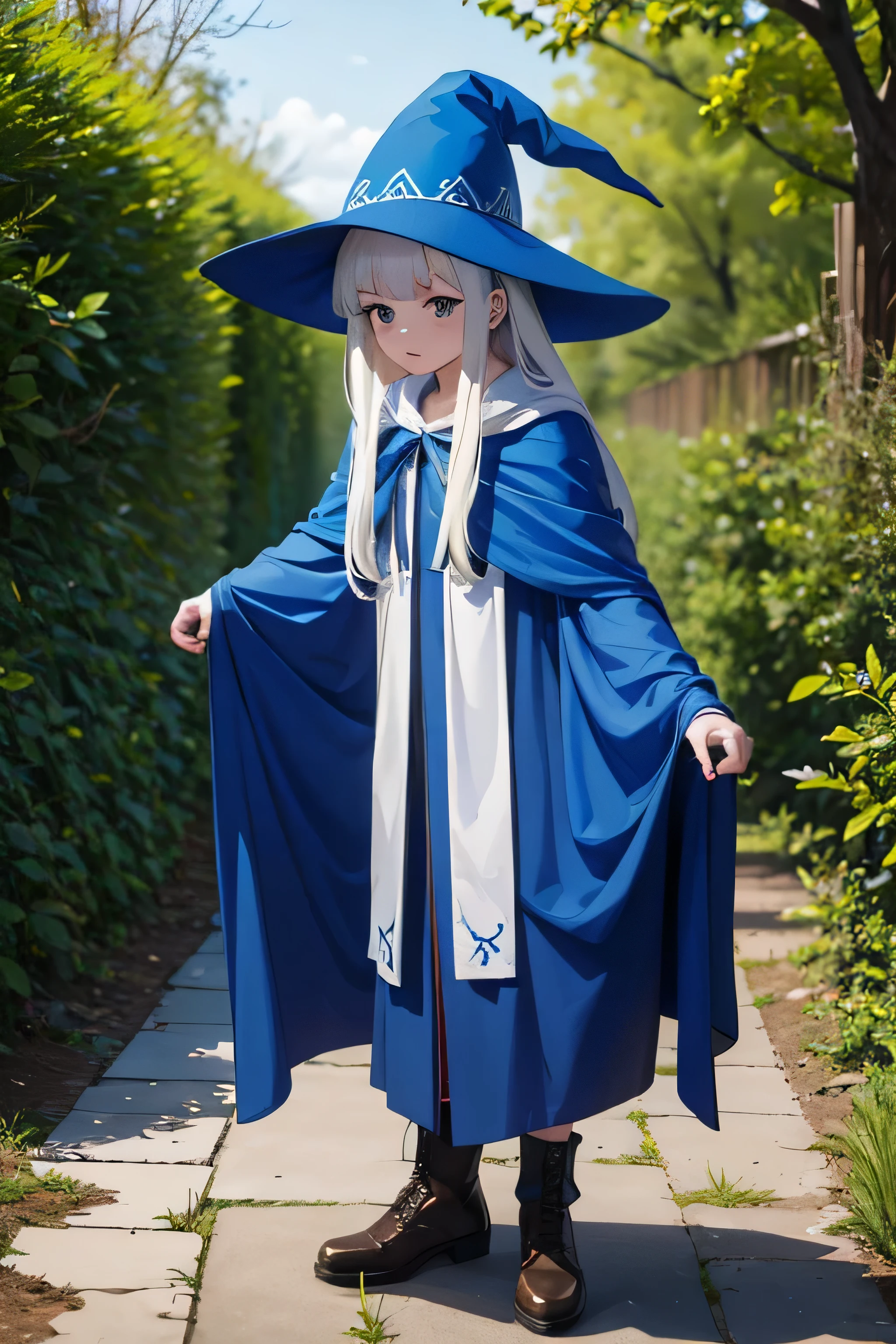 PetrPavel as a Wizard, in a wood, gandalf cosplay, blue cape, blue hat