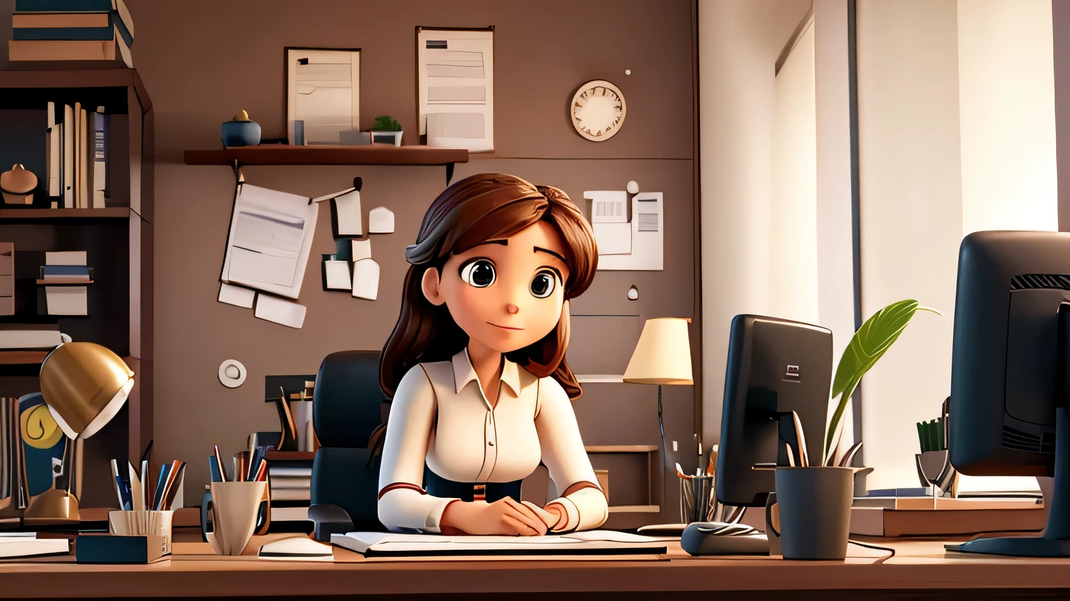 there is a woman sitting at a desk with a computer, young business woman, sitting at a desk, sitting at desk, sitting behind desk, female in office dress, sitting at a computer desk, in front of a computer, sitting at desk at keyboard, working in an office, sitting in front of computer, young middle eastern woman, sitting in office