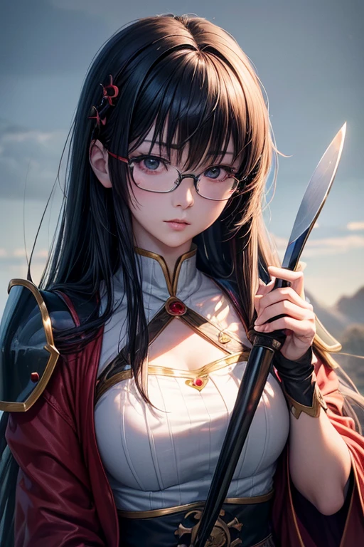 "(best quality,4k,8k,highres,masterpiece:1.2), ultra-detailed, (realistic,photorealistic,photo-realistic:1.37), an anime girl with long hair and glasses holding a knife, anime moe art style, an admired character, cute anime girl visual, inspired by Kyoko Kawabata artworks, 2D anime style, desire, anime portrait of Shiina Ringo, Marin Kitagawa fanart, a 17-year-old anime gothic girl, black hair, long hair, armor adorned with multiple various demon skulls, eerie red and white armor"