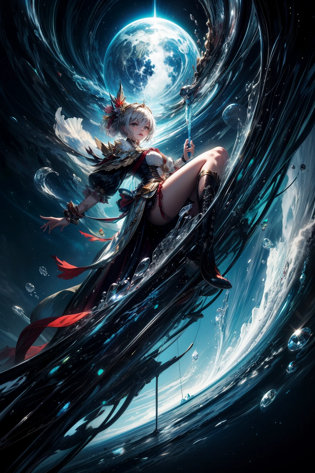 ((highest quality)), ((masterpiece)), (become familiar with), universe in glass　ice