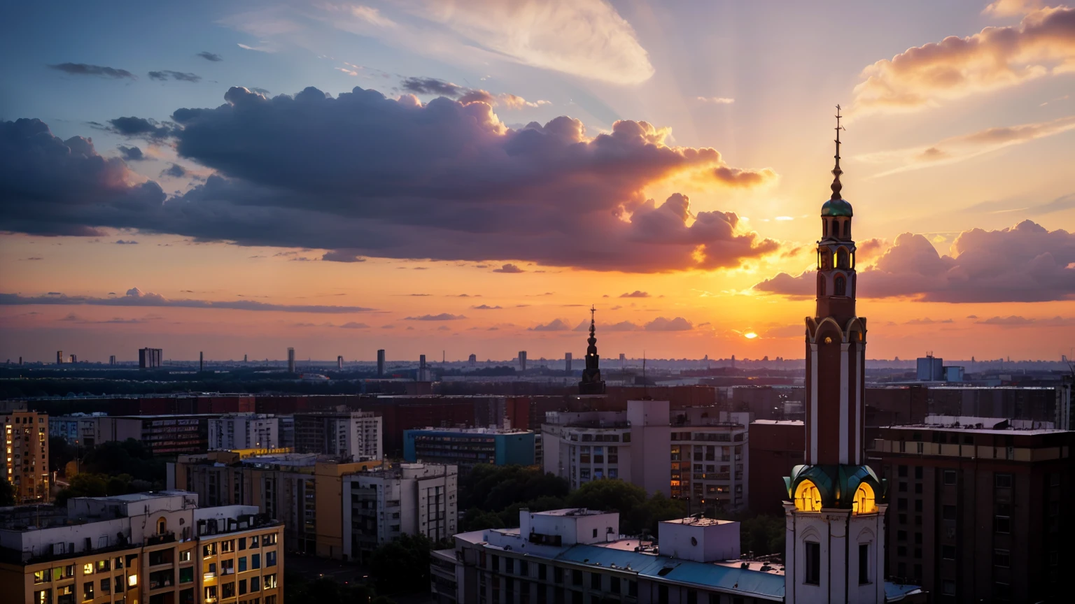 kyiv, kiev, sunset, peaceful atmosphere, vibrant, colorful