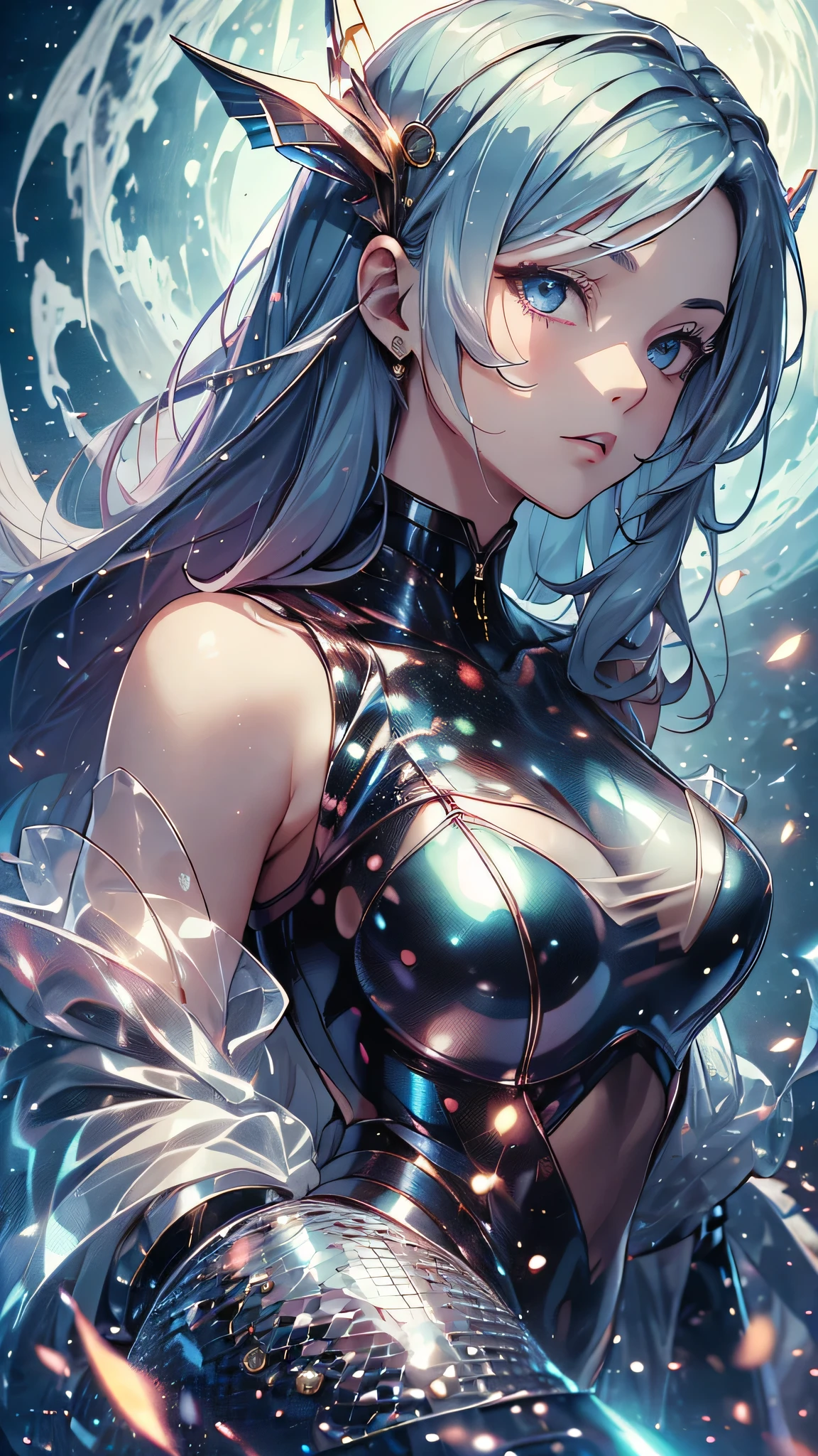 ((top-quality,photorealestic,Realistic 8K, tmasterpiece: 1.3)), ((Full body like:1:2)),Telescopic shot: 1.4,Delicate, (( perfect bodies)),((Bigchest)),((The background is under the water of Aoyama Show)),White lace dress: 1.1, Highly Detailed Face and Skin Textur,,1girll, Whitens the skin, ((cabelos preto e longos:1:1)), Smile back,