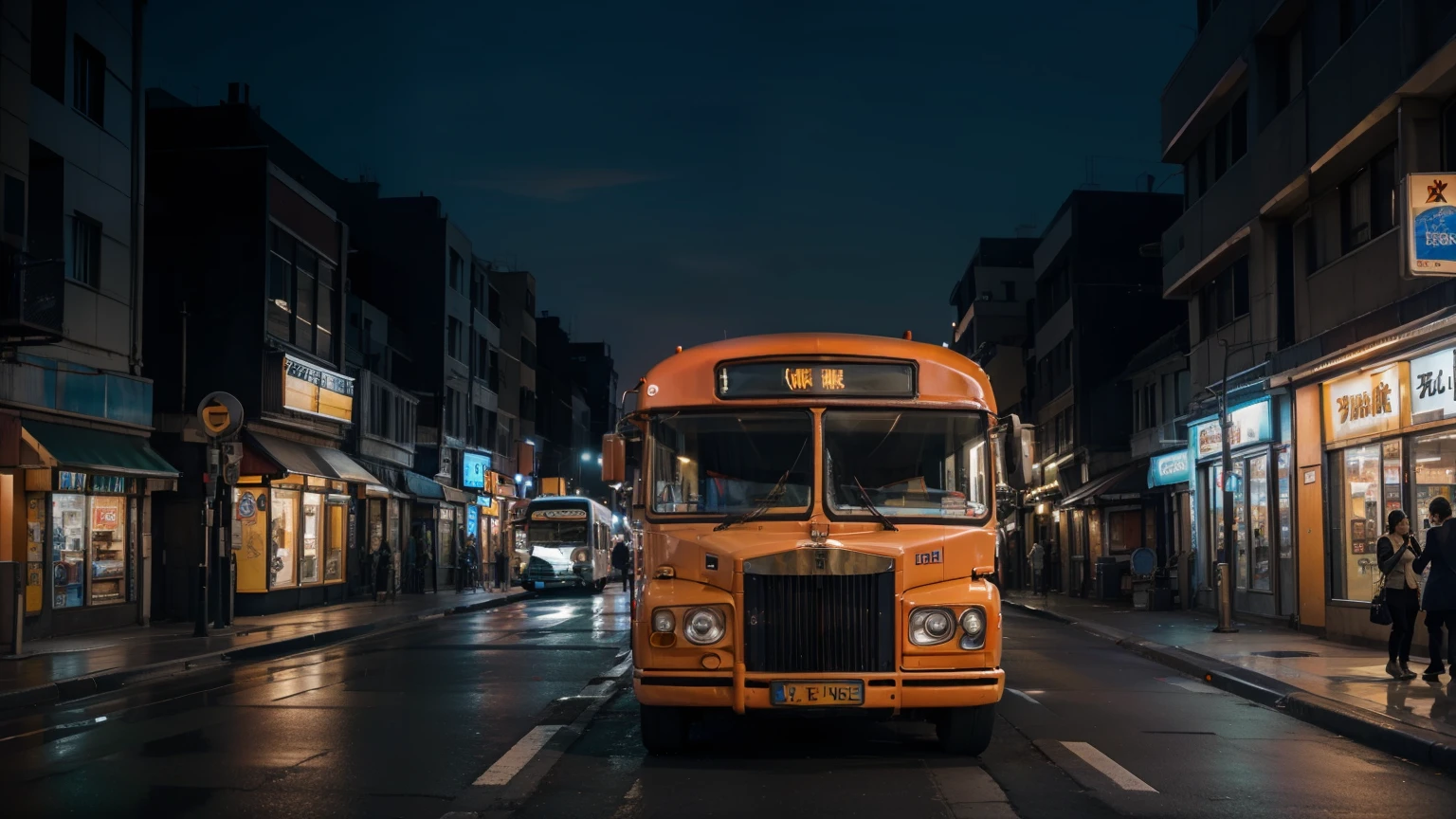 rolls-royce bus, eastern city streets, sunset, peaceful atmosphere, vibrant, colorful