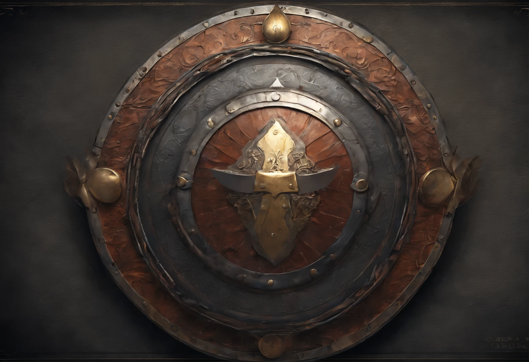 medieval shield, digital art, masterpiece, painting artifacts