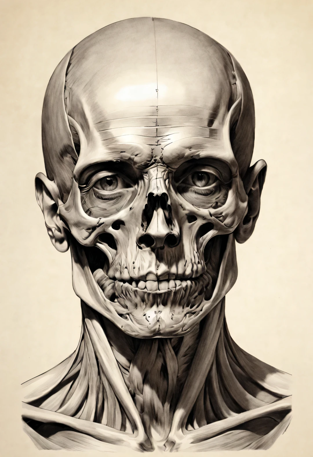 anatomy diagram style, portrait, Beautiful detailed