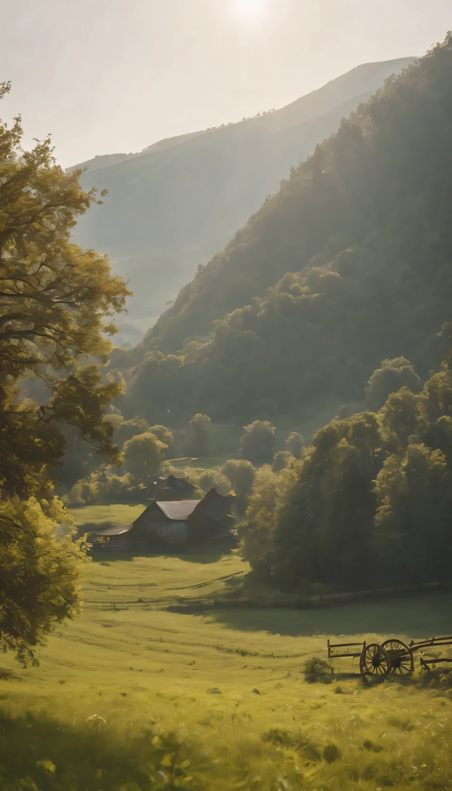 (Highly detailed CG Unity 8K wallpaper、masterpiece、highest quality、Super detailed)、(best lighting、best shadow、very delicate and beautiful)highest quality、8K、Detailed facial depiction、masterpiece、highest quality、clear image quality、A photo of a vast field seen from the balcony