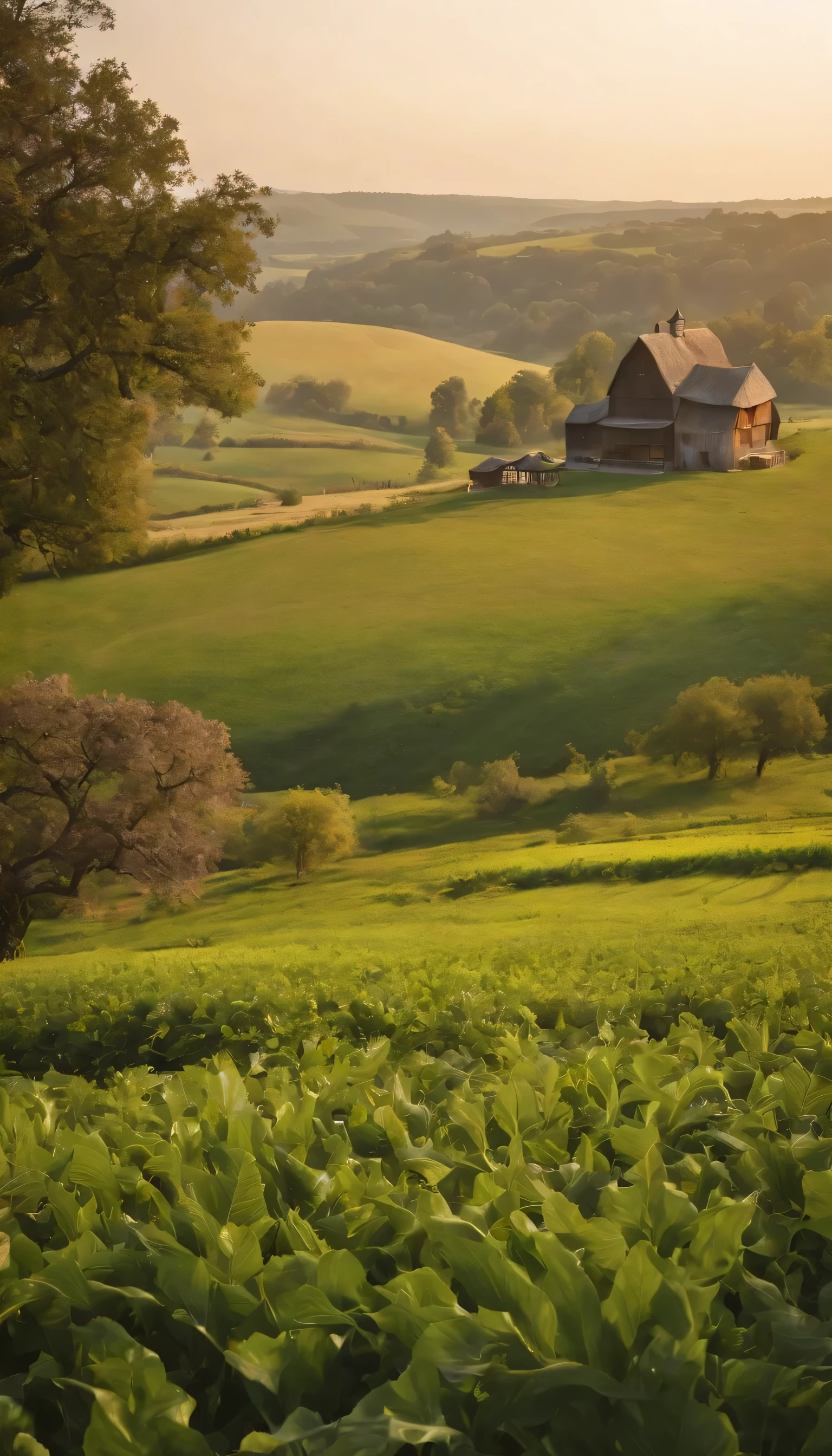 (Highly detailed CG Unity 8K wallpaper、masterpiece、highest quality、Super detailed)、(best lighting、best shadow、very delicate and beautiful)highest quality、8K、Detailed facial depiction、masterpiece、highest quality、clear image quality、A photo of a vast field seen from the balcony