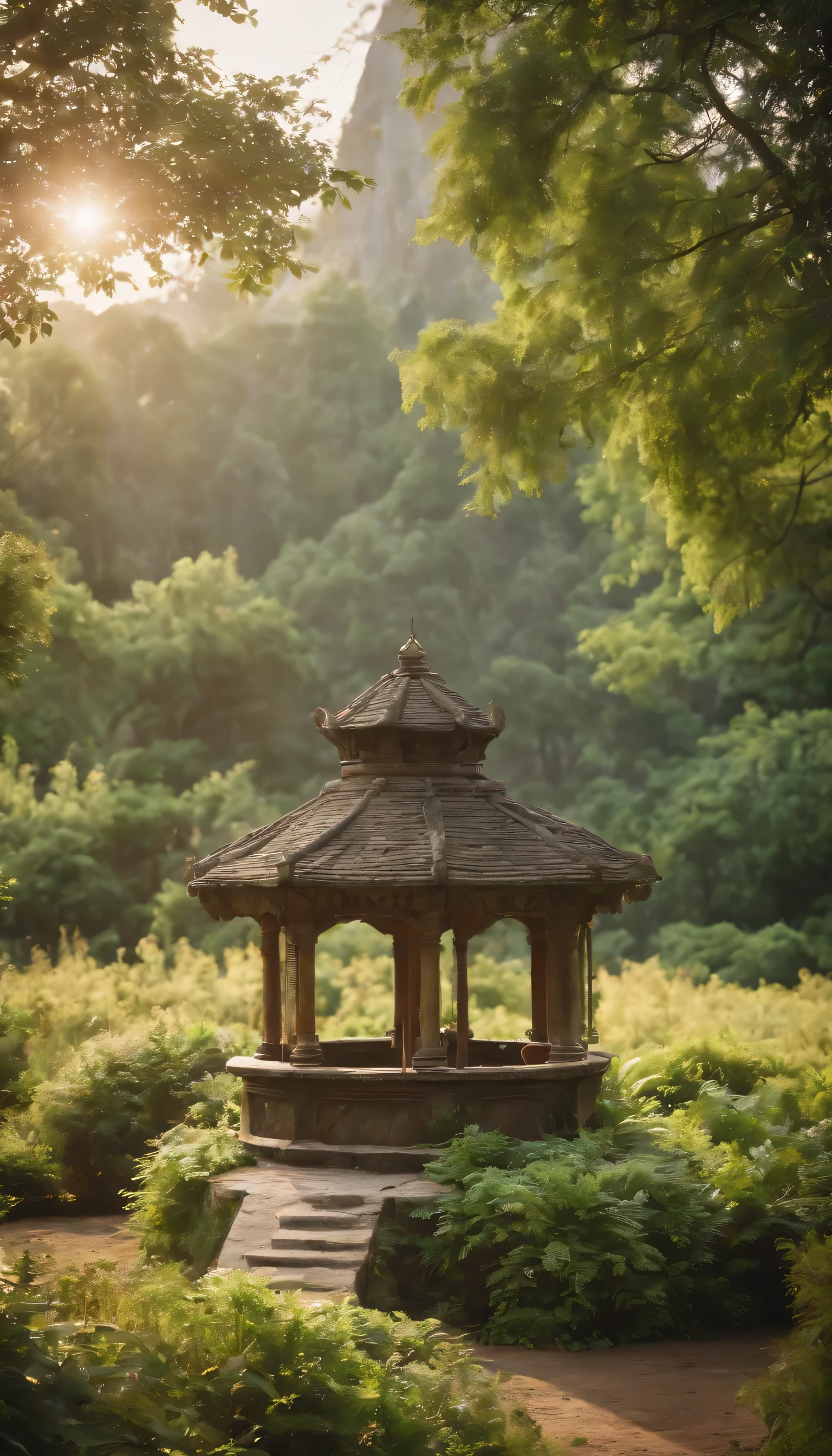 (Highly detailed CG Unity 8K wallpaper、masterpiece、highest quality、Super detailed)、(best lighting、best shadow、very delicate and beautiful)highest quality、8K、Detailed facial depiction、masterpiece、highest quality、clear image quality、Photos of the old well and the green world around it