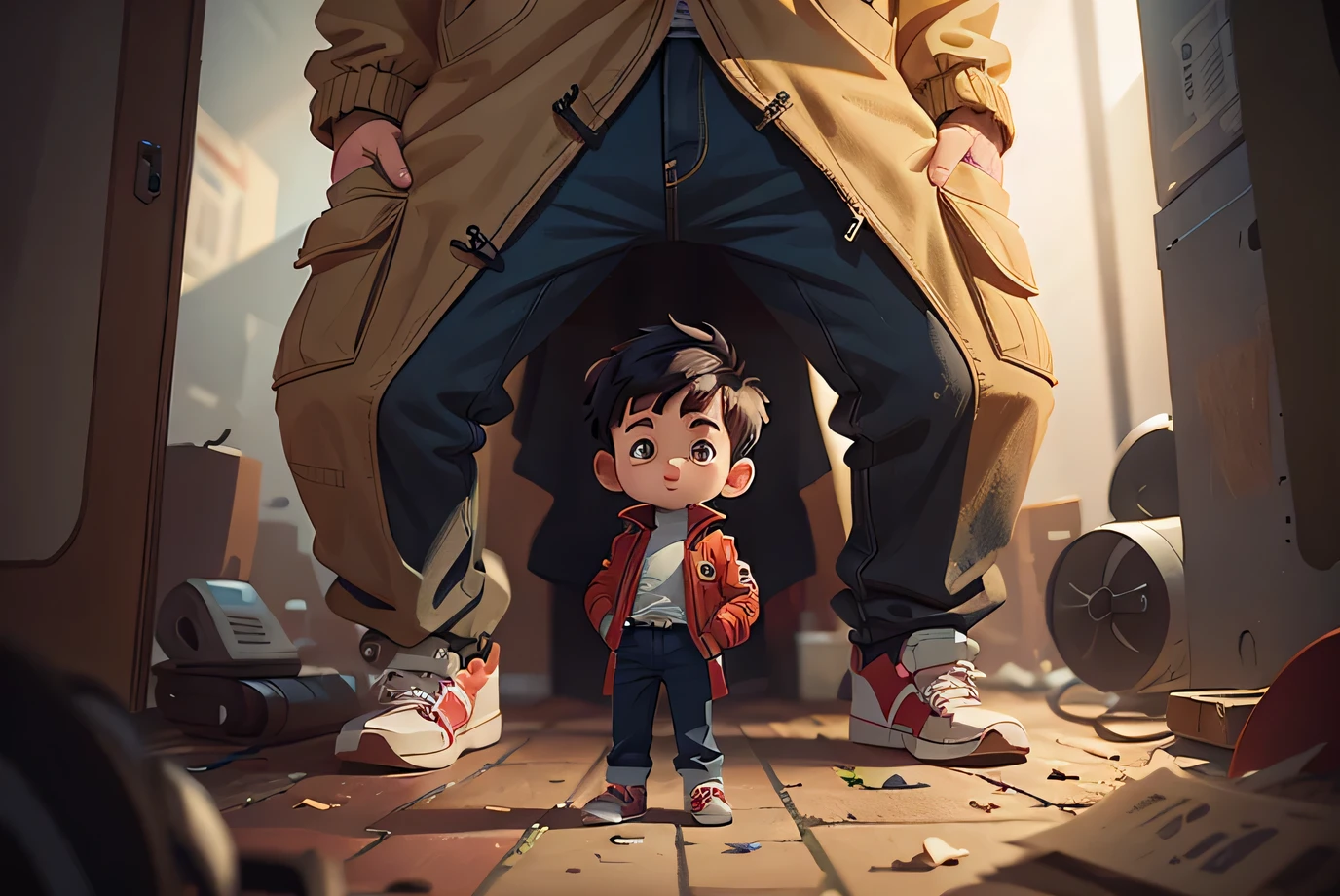  full height in pants and jacket camera view straight, transparent background