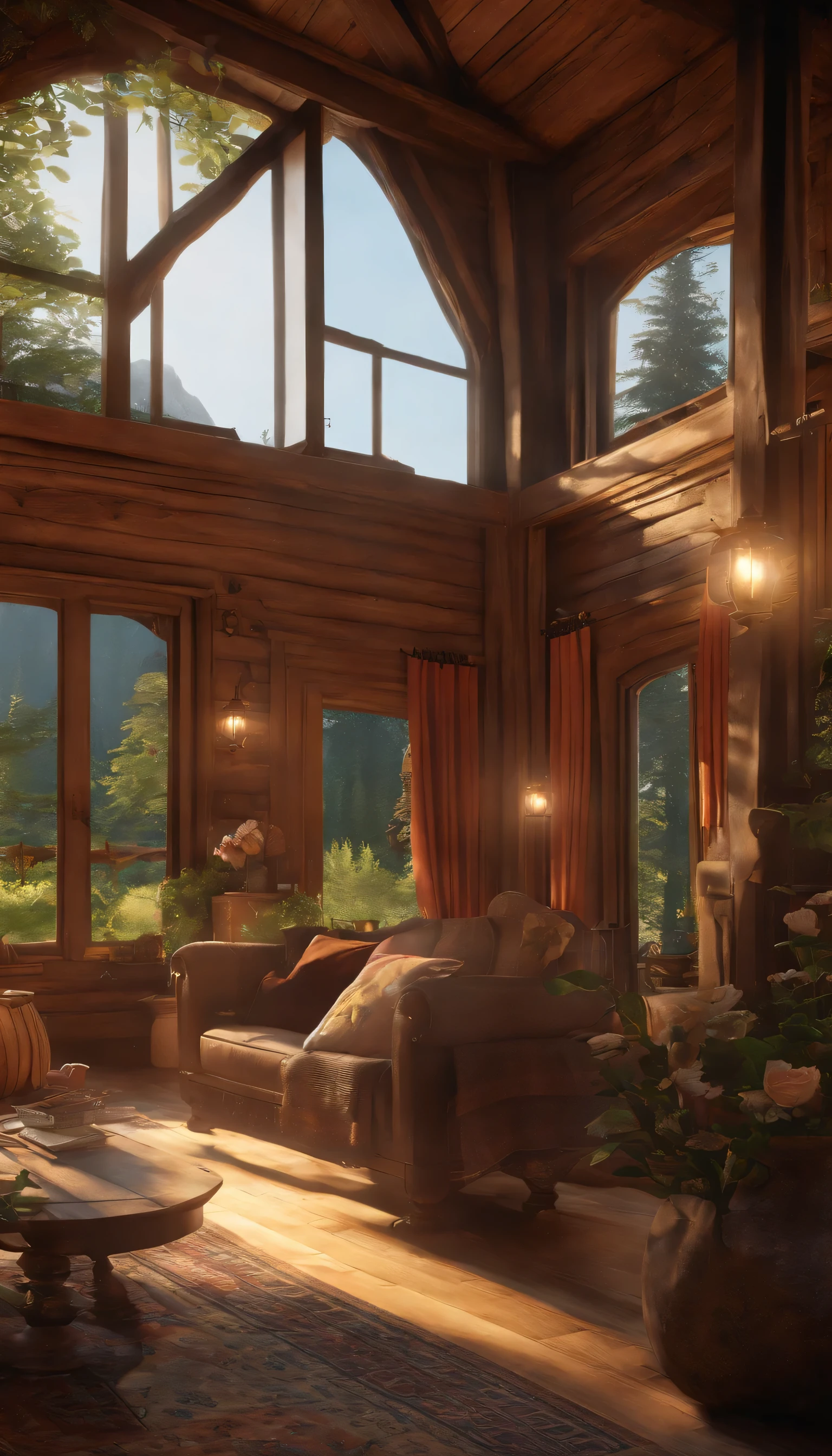 (Highly detailed CG Unity 8K wallpaper、masterpiece、highest quality、Super detailed)、(best lighting、best shadow、very delicate and beautiful)、highest quality、8K、Detailed facial depiction、masterpiece、highest quality、clear image quality、Photo of an old wooden house and the surrounding nature