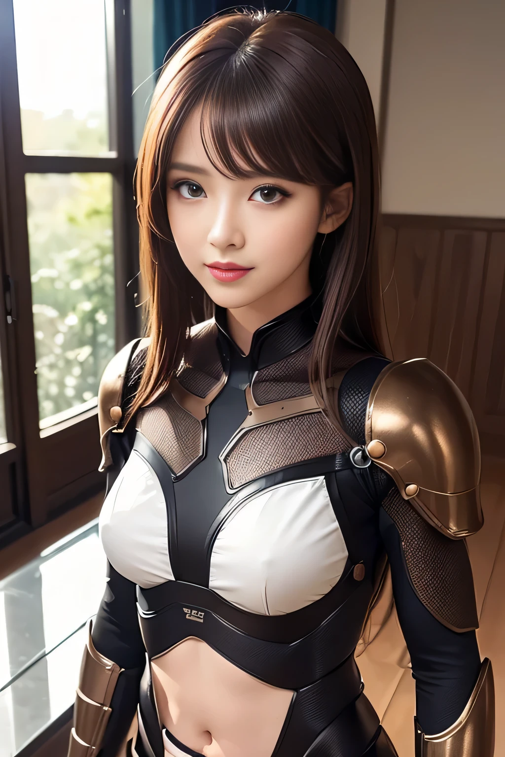 (High resolution,masterpiece,highest quality,Very detailed CG, anime, official art:1.4), realistic, photograph, amazing detail, all complicated, luster and luster,great many layers, 8k wallpaper, 3D, sketch, cute, figure,( alone:1.4), perfect female proportions,villain&#39;s daughter, (Fusion of dark brown cockroach and lady:1.4), (brown cockroach form lady:1.2), (brown cockroach woman:1.2), (Fusion:1.2), (alone:1.4), (evil smile:1.2), muscular, abs, (Cockroach brown exoskeleton bio insect suit:1.4), (Cockroach brown exoskeleton bio insect armor:1.2), (brown transparent cockroach feathers:1.4), (brown cockroach antenna:1.3),