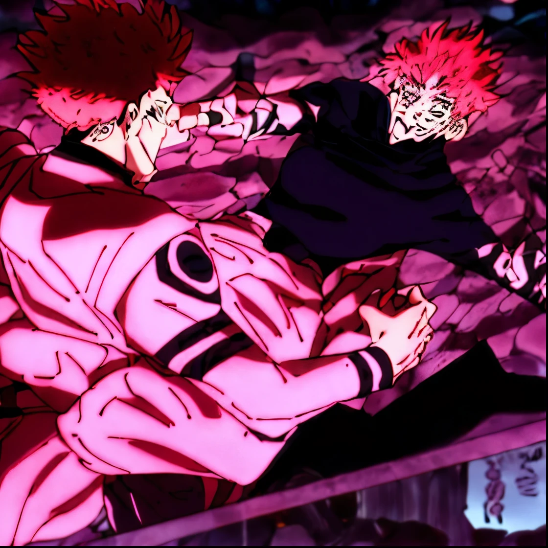 Gojo Satoru vs Sukuna Ryomen. Anime adaptation. Gojo using red, reversal. Anime Jujutsu Kaisen, Magic Fight. Gege mangaka