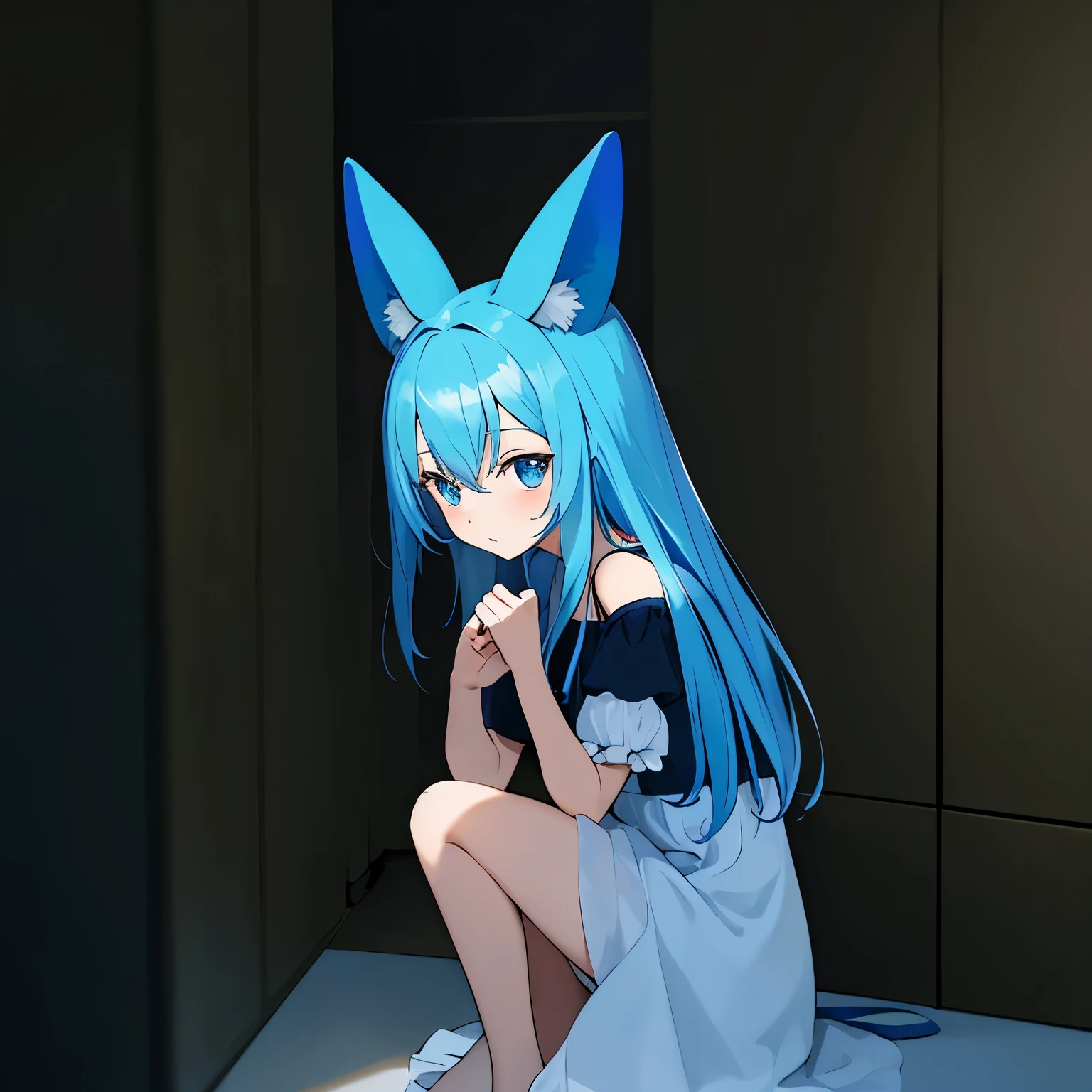 masterpiece, best quality, feature of orginal images, kawaii, blue eyes, light blue hair,