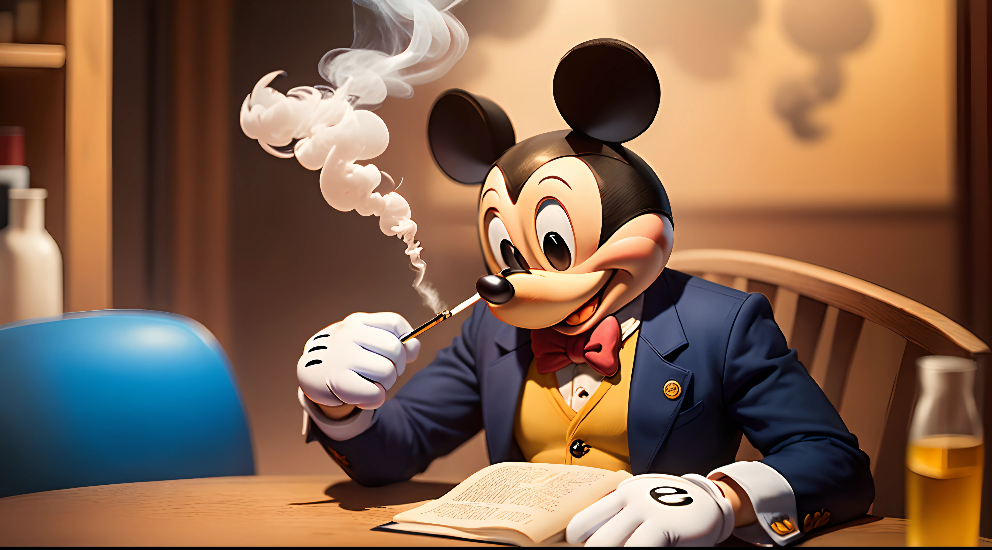 Mickey Mouse fumando