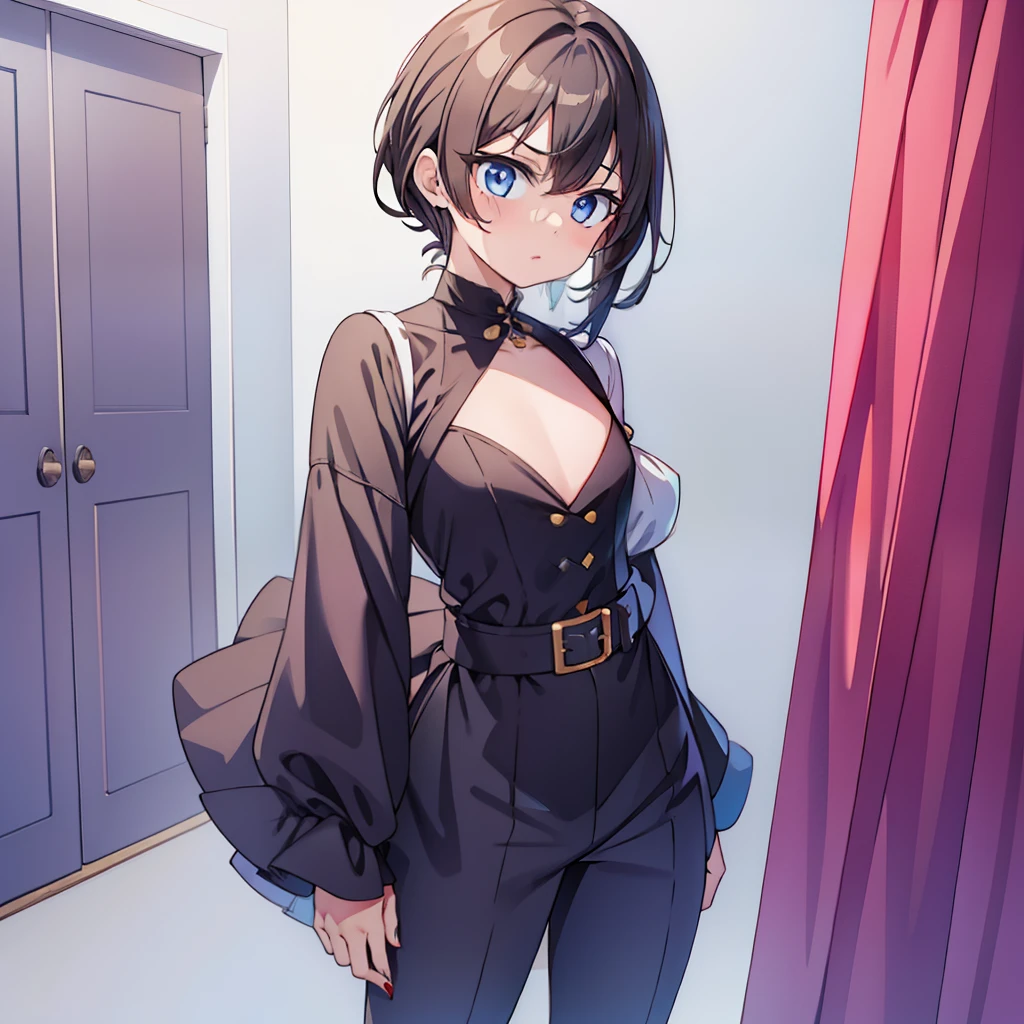 male、flat chest、Standing picture