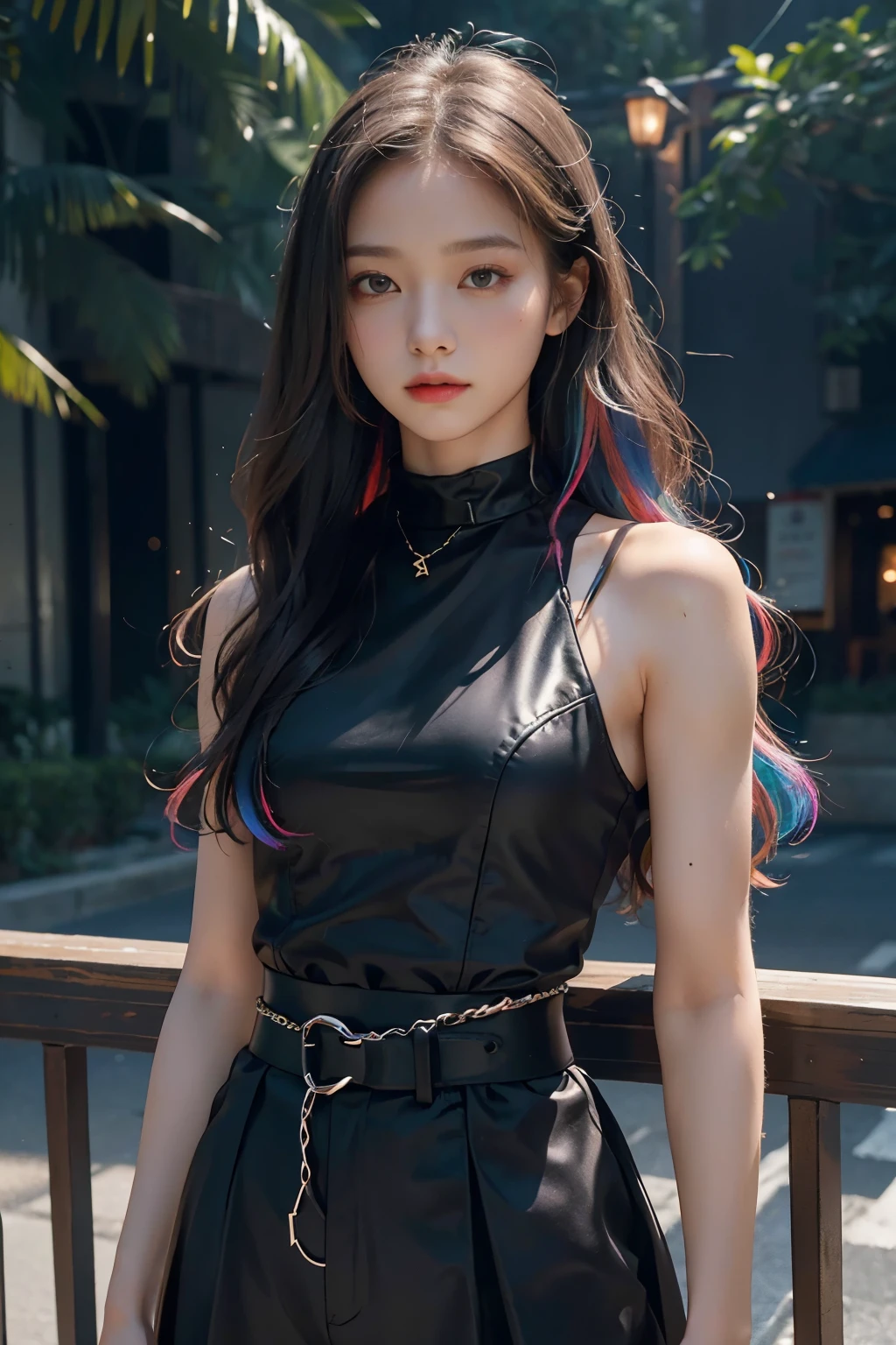 ((Tomboyish,small heads)), (Well-defined abs: 1.1), (perfect bodies: 1.1), (Long wave hair: 1.2)， collars, chain, Portrait, crowding street, wearing a black dress，校服，（（shorter pants）），(4k），（Extremely refined and beautiful），（tmasterpiece），（best qualtiy：1.0），（超A high resolution：1.0），beautiful light up，Perfect lightning，realistic shaded，[A high resolution]，Delicate skin，ultra - detailed (((Colorful)))
