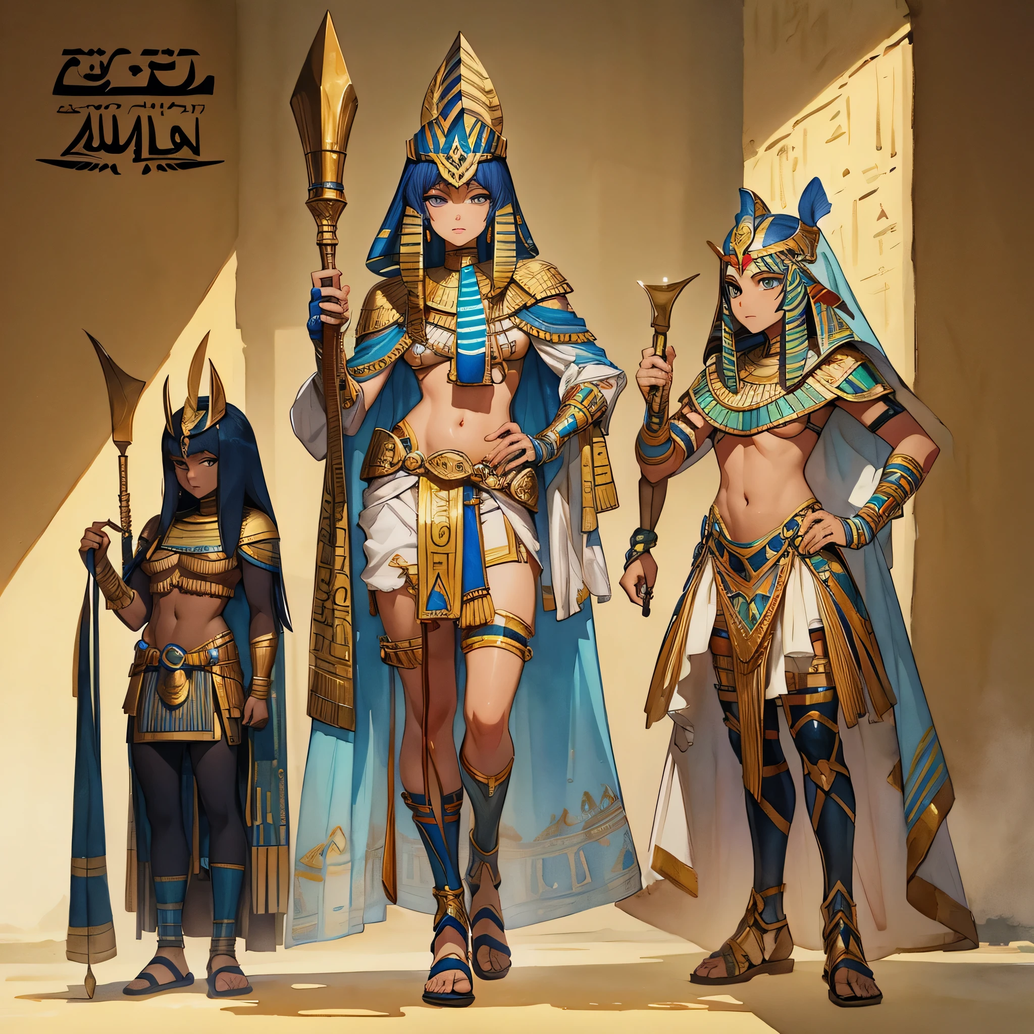 Egyptian god, painted in watercolor. High quality.
