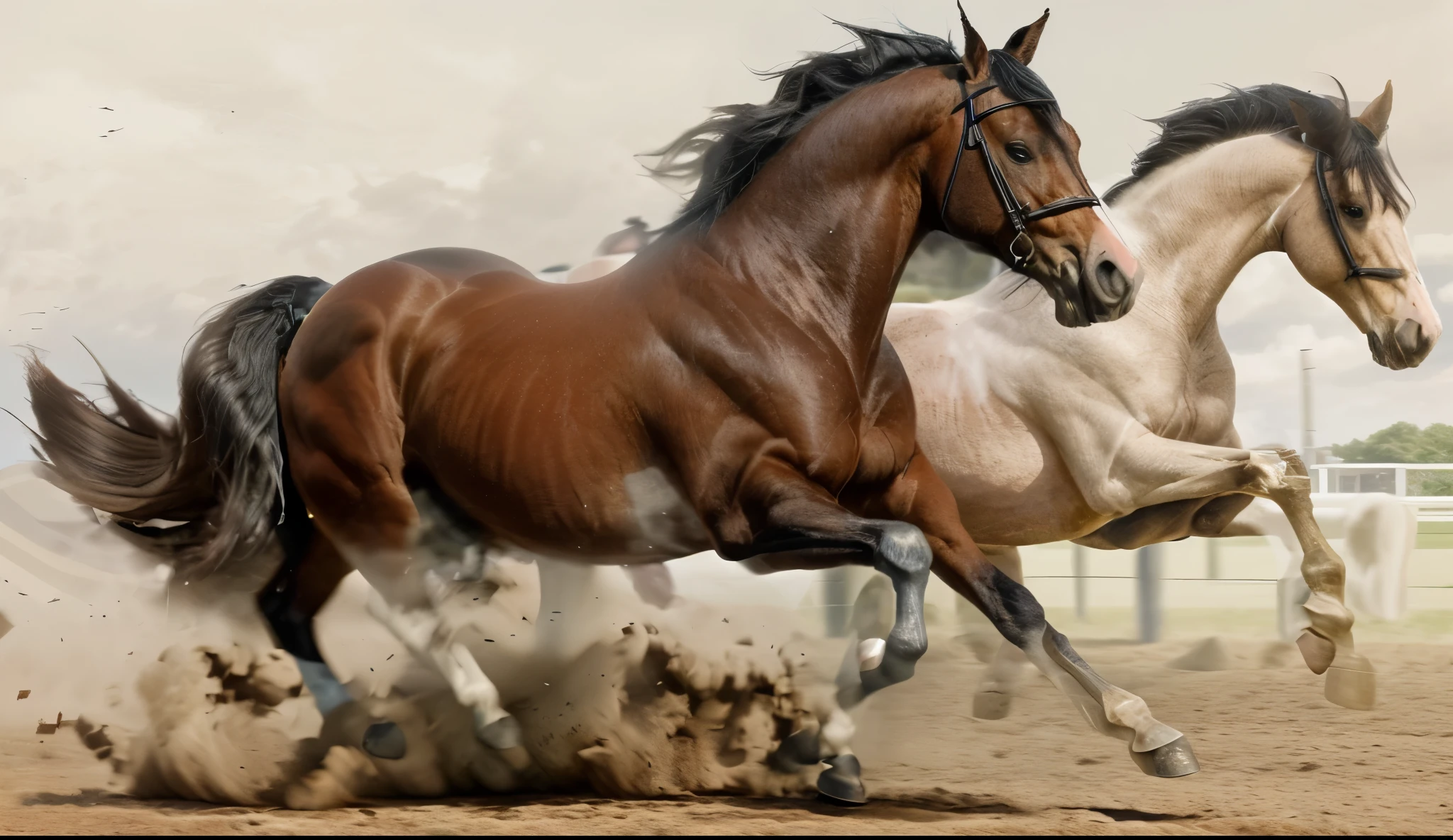 The horse carries the house,horse carrying a pen