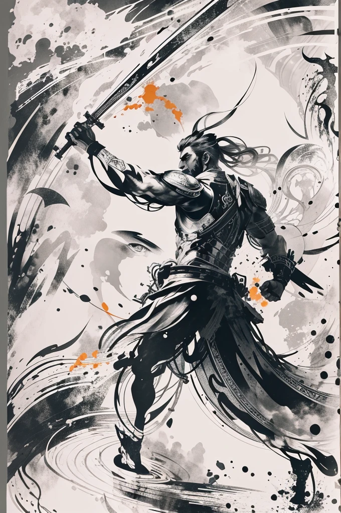 highly detailed, beautiful, small details, ultra detailed, best quality, digital illustration, detailed, intricate, 4k, good anatomy, intricate details, masterpiece, (illustration:1.1), highres, masterpiece, detailed shadows, amazing detail, yasuo, league of legends, yasuo_(league_of_legends), weapon, monochrome, 1boy, solo, male focus, sword, greyscale, ponytail, long hair, manly, holding, scar, upper body