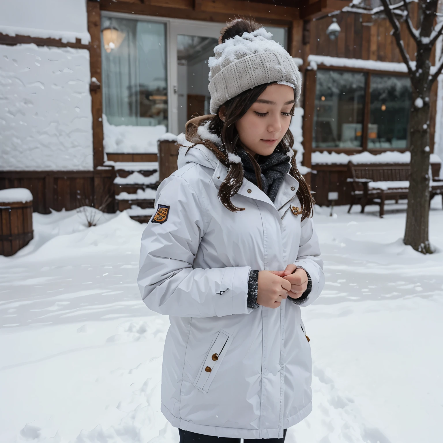 A girl a snow
