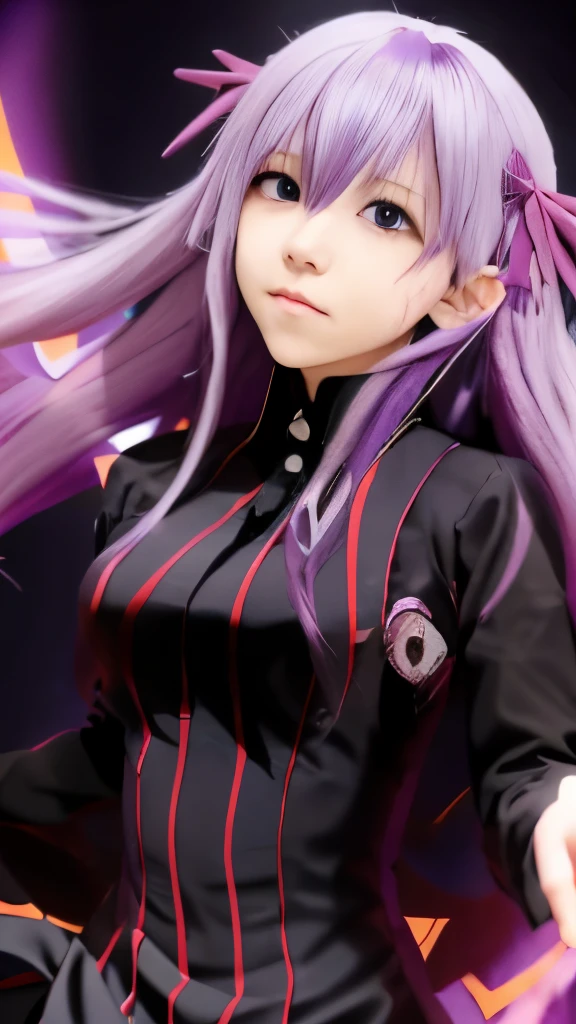 anime girl with long white hair and purple hair in a black dress, gapmoe yandere grimdark, hajime yatate, portrait gapmoe yandere grimdark, nagito komaeda, gapmoe yandere, misato katsuragi, fine details. anime. tentacles, demon anime girl, shuushuu anime image, highschool dxd