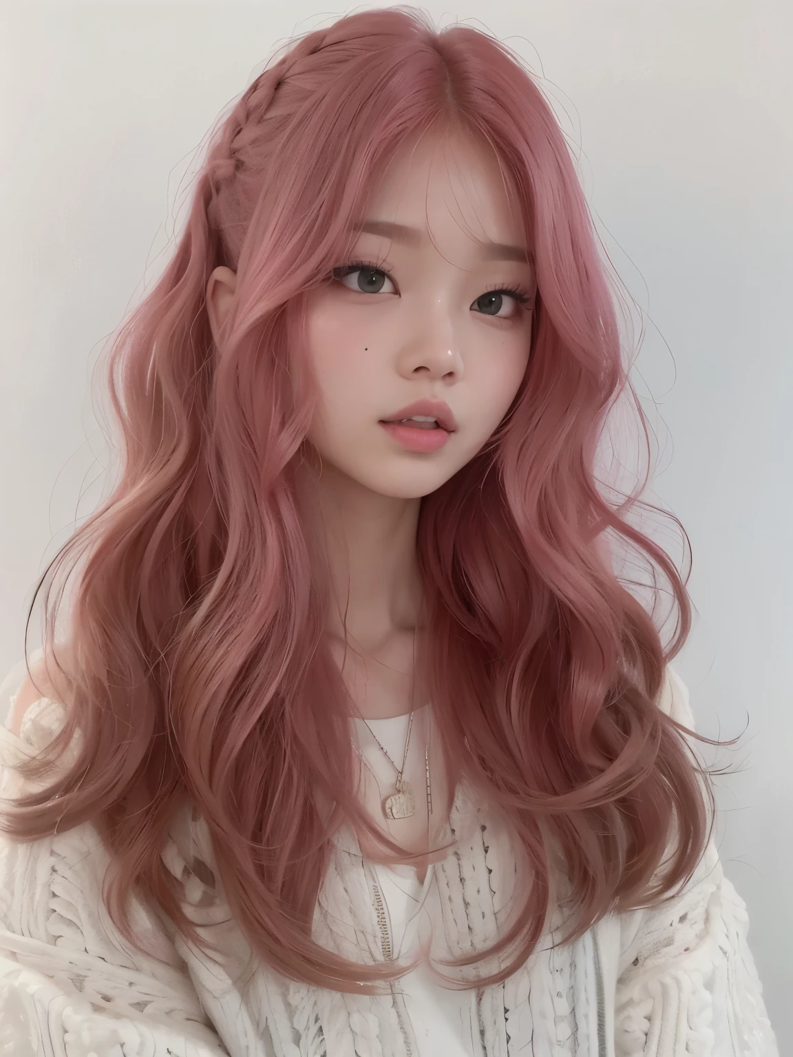 jennie blackpink, pink hair cute face