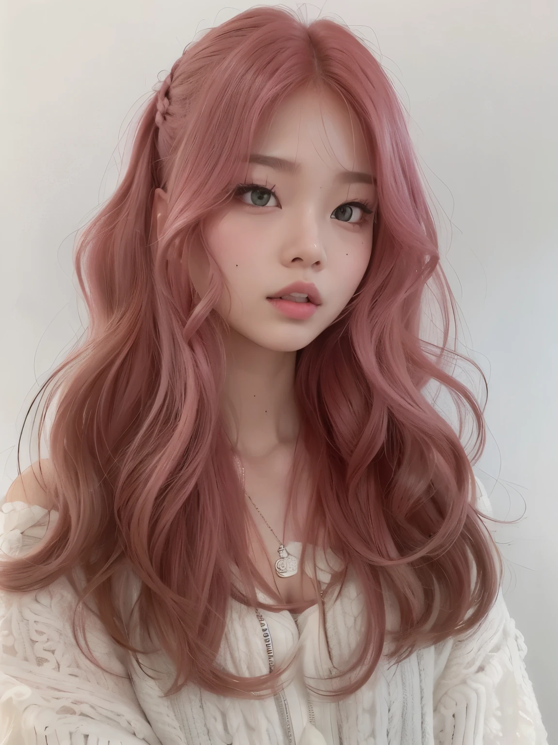 jennie blackpink, pink hair cute face