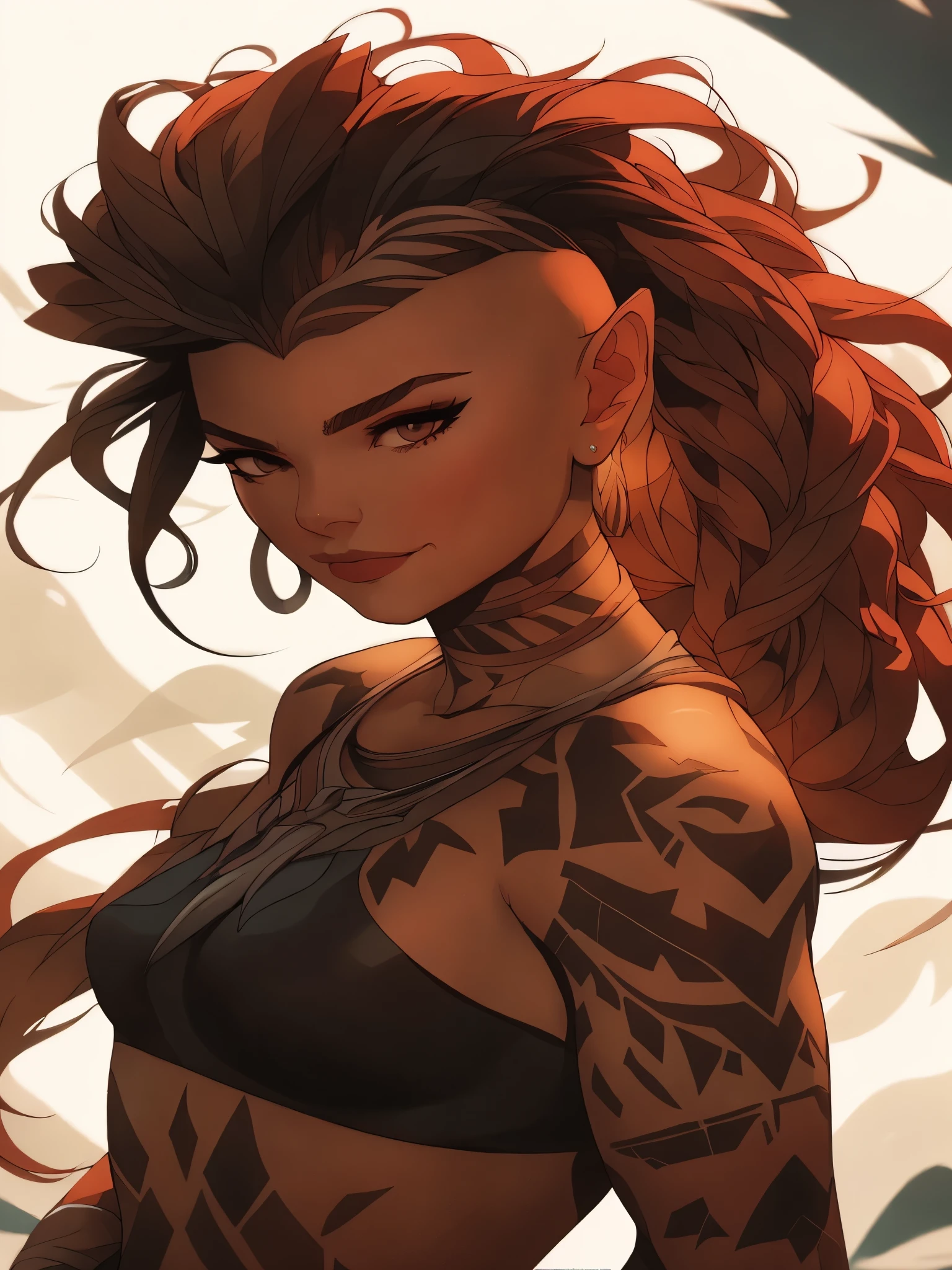 Close-up of a woman with a tattoo on her arm, Eloy, Artgerm and rossdraws, Artgerm and atey ghailan, amazing character art, Lois van Baerle and Rossdraus, character art close up, Loba Andrade from Apex Legends, extremely detailed Artgerm, Artgerm. high detail, style Artgerm