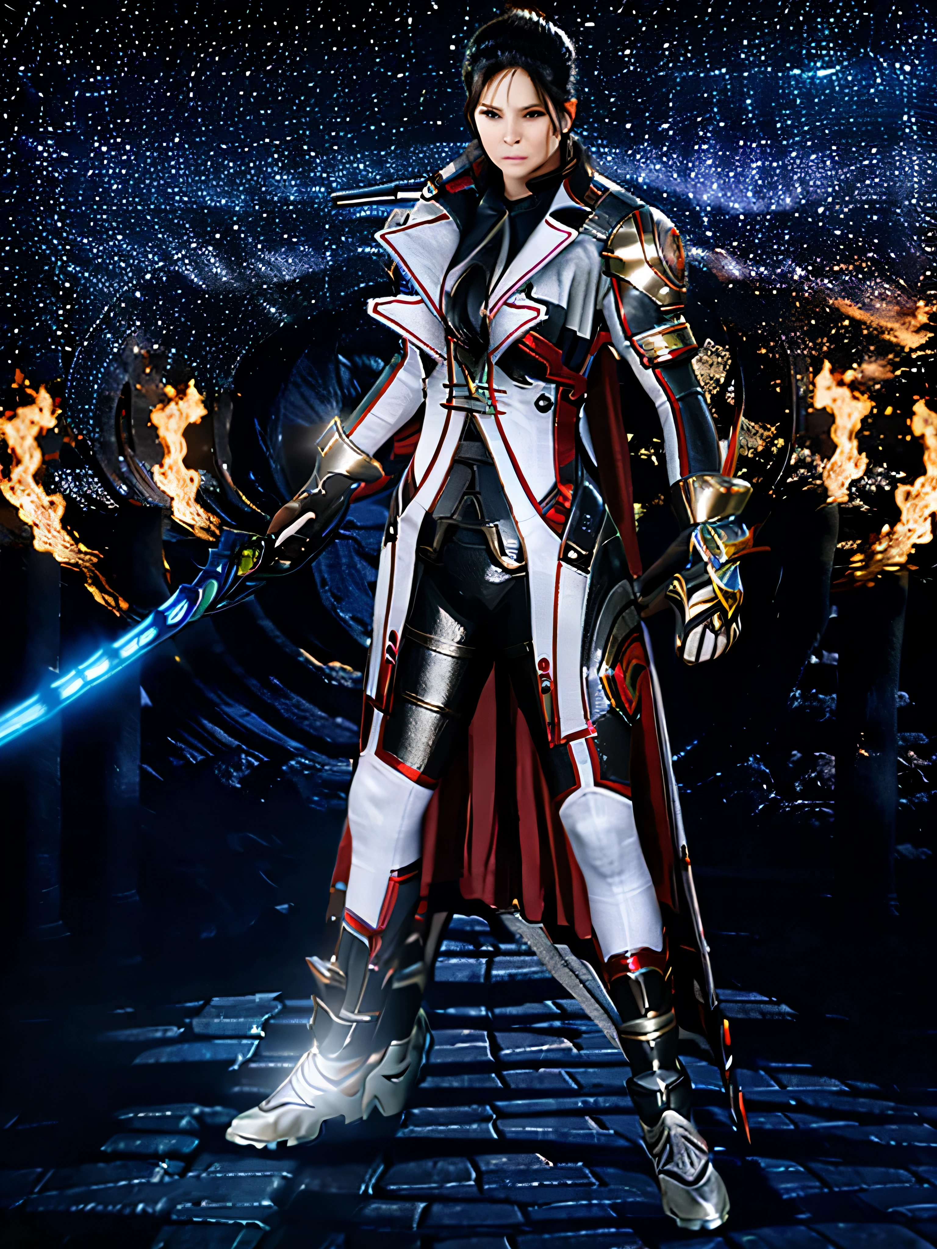 In the middle of a chaotic battlefield, a wizard stands with his arms outstretched, casting a spell that creates a fire shield to protect your allies. The wizard's eyes shine with determination as he leads his comrades to victory.